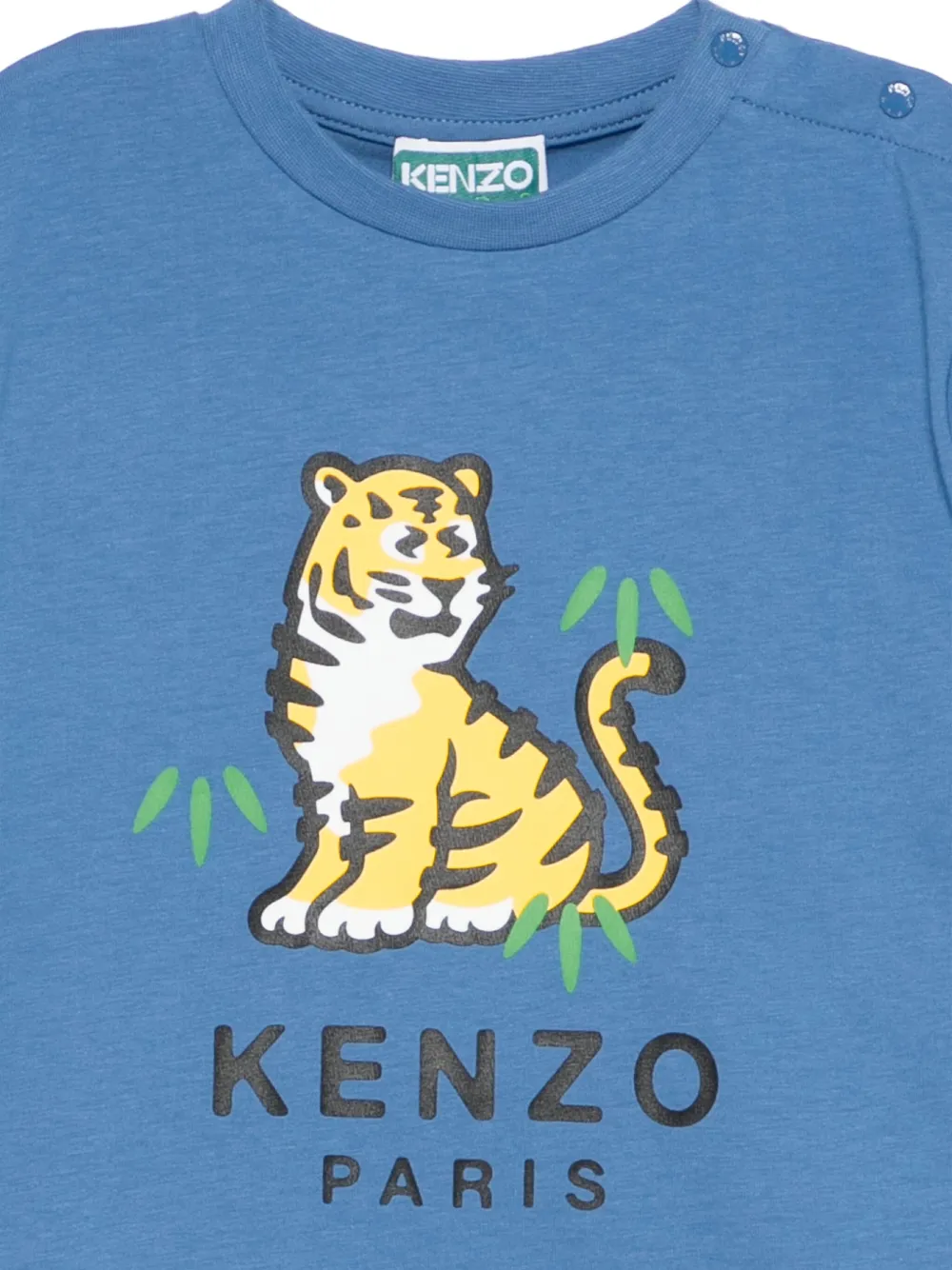 Kenzo Kids T-shirt met tijgerprint Blauw