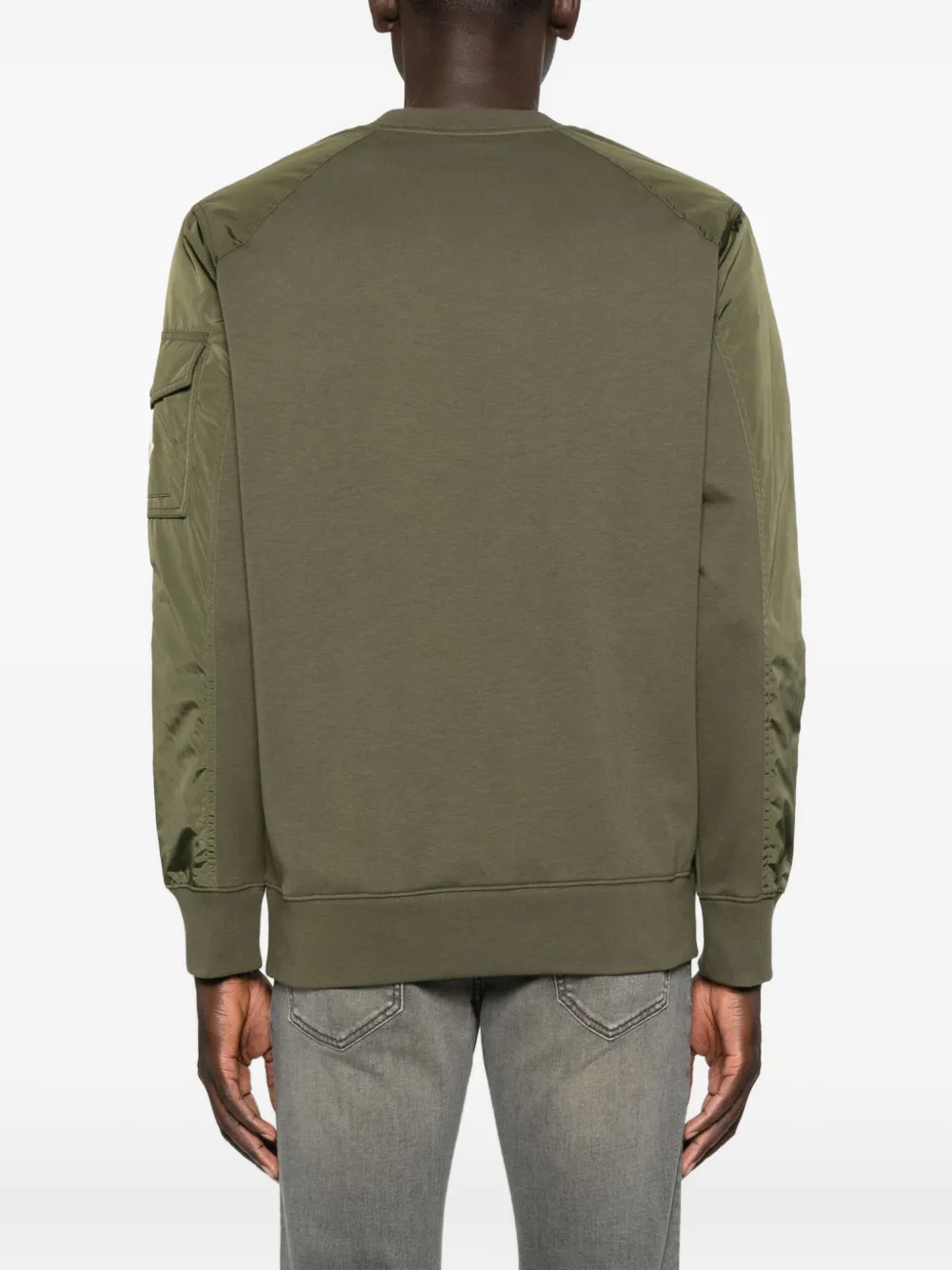Moncler Panelled Cotton Sweatshirt In Green