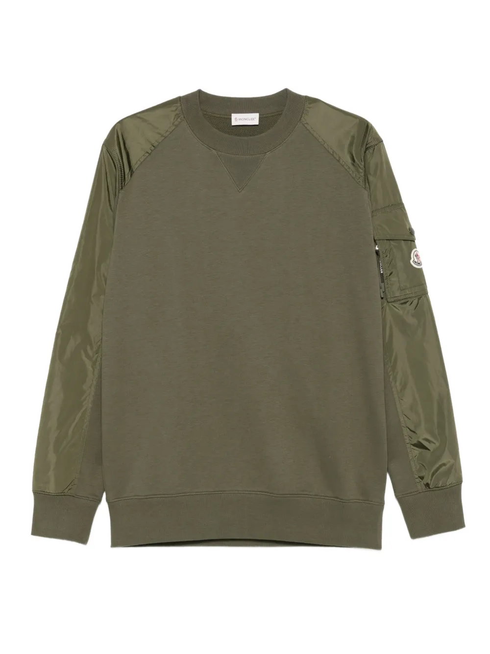 Moncler panelled cotton sweatshirt | Green | Image 1