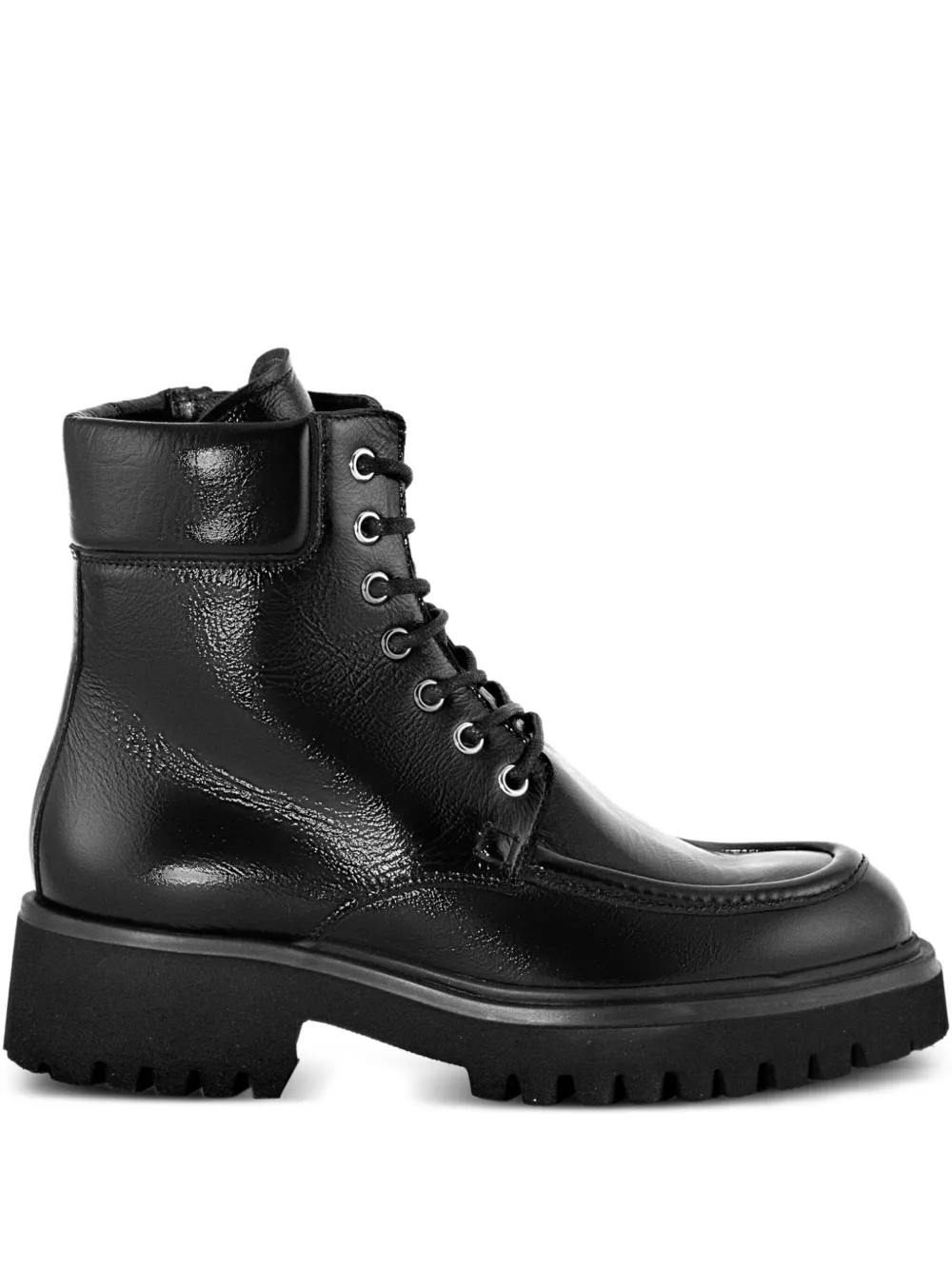 GUGLIELMO ROTTA lace-up zip-up boots Black