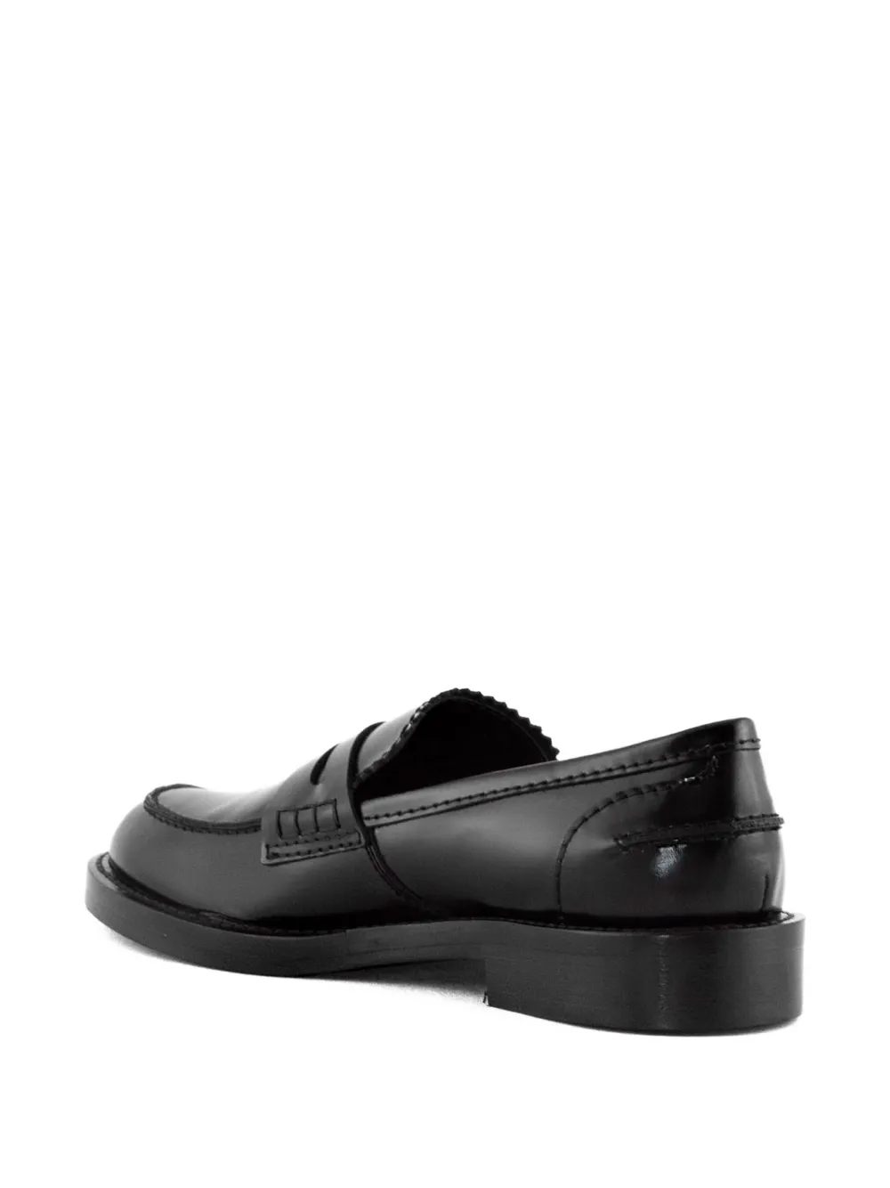 Guglielmo Rotta Penny-stitched Leather Loafers In Black