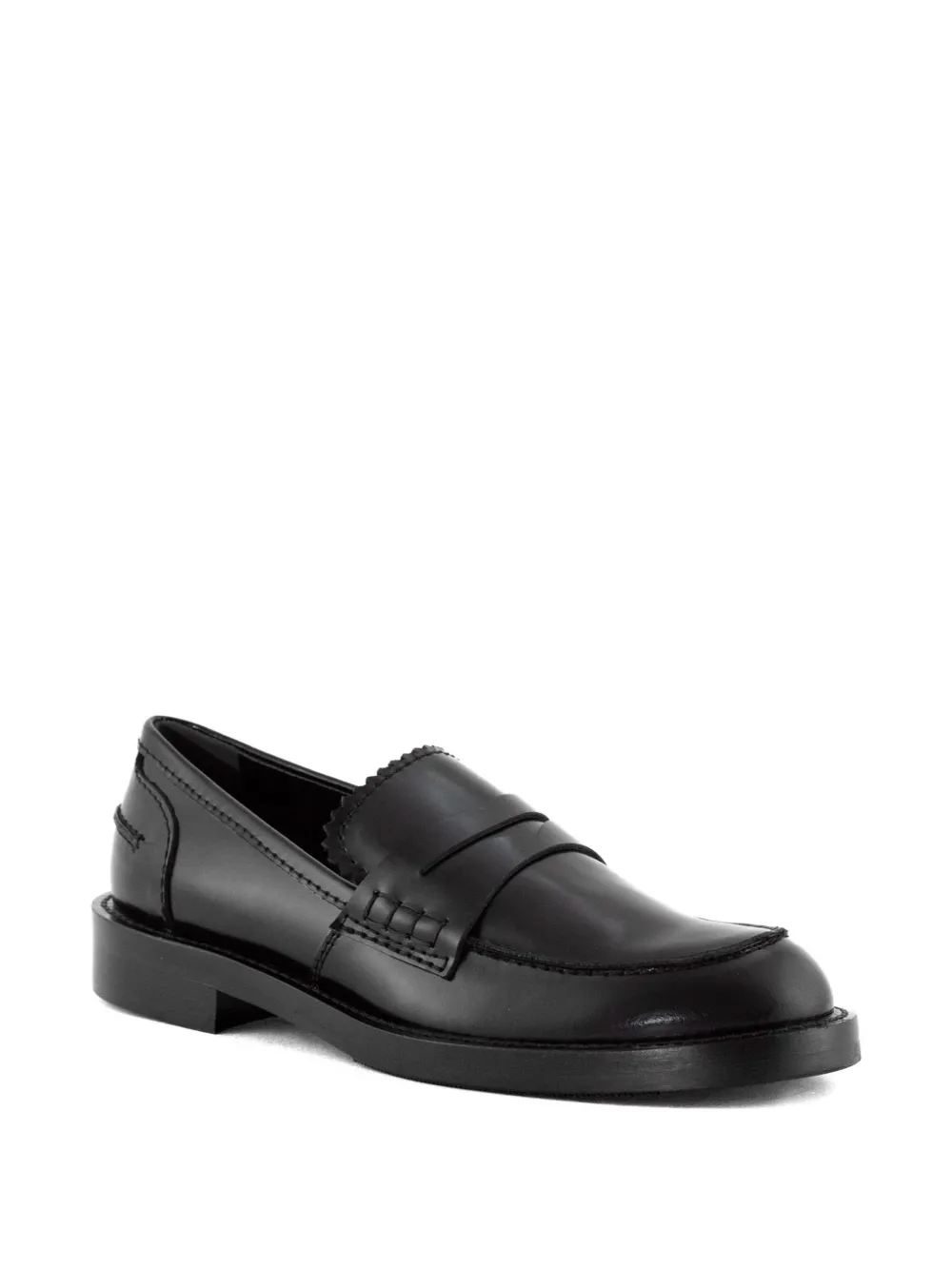 Guglielmo Rotta Penny-stitched Leather Loafers In Black