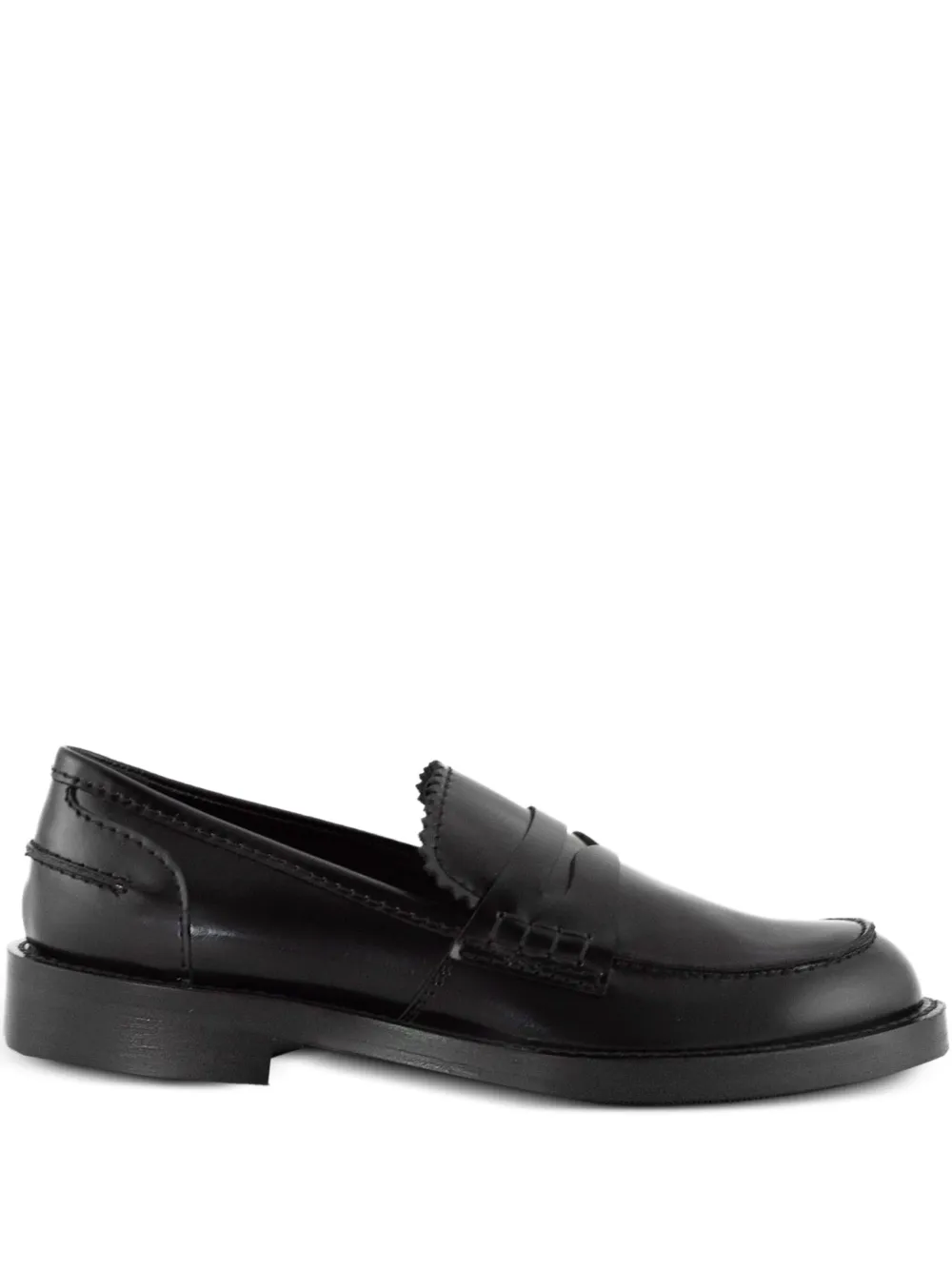 GUGLIELMO ROTTA Leren loafers met penny stiksel Zwart