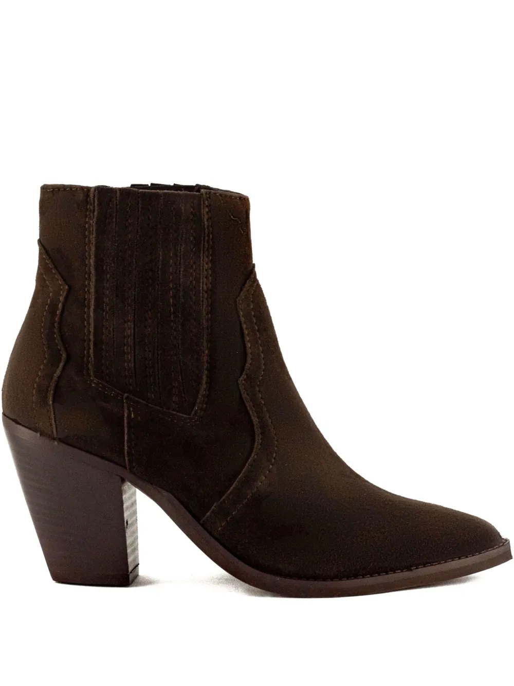 Julie Dee 70mm Pointed-toe Suede Boots In Brown