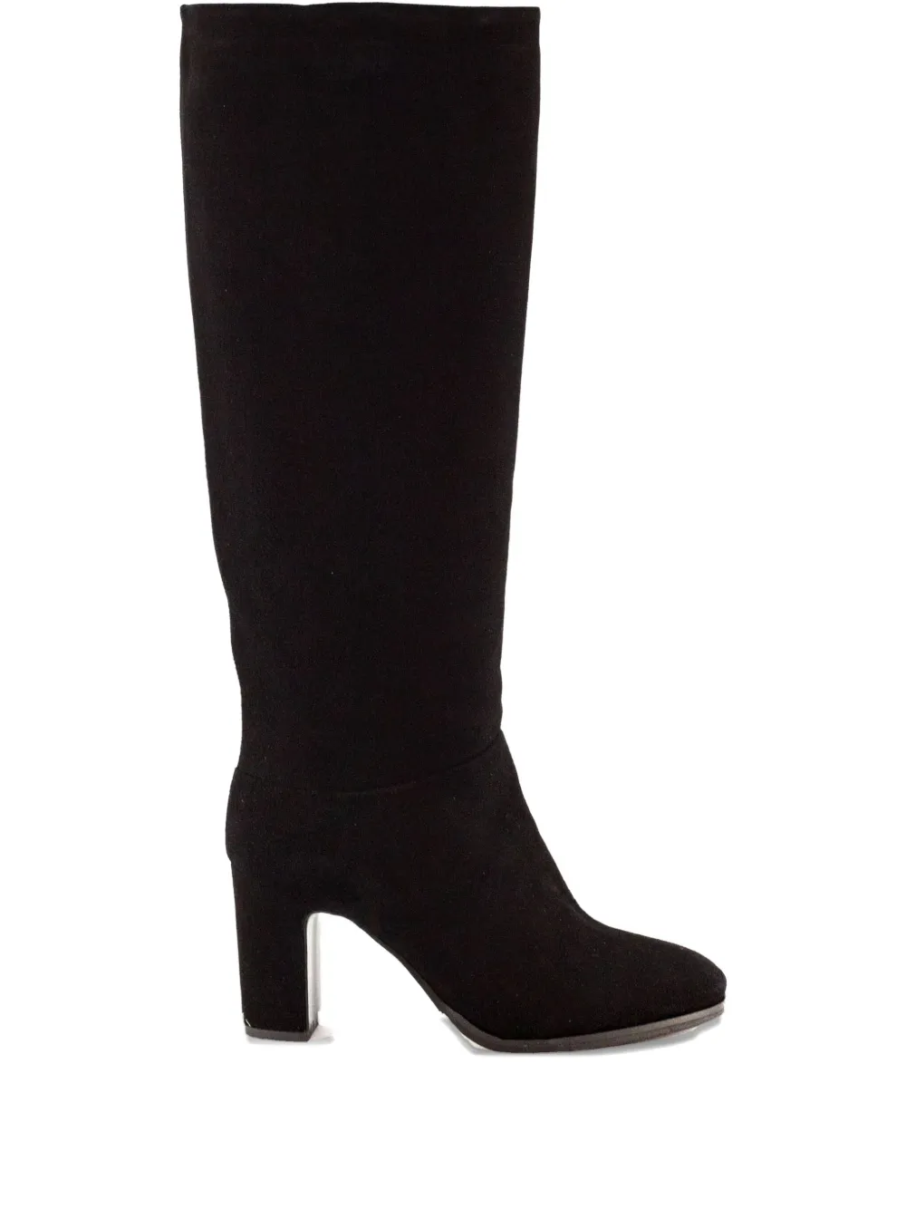 Julie Dee Suede Block-heel Boots In Black