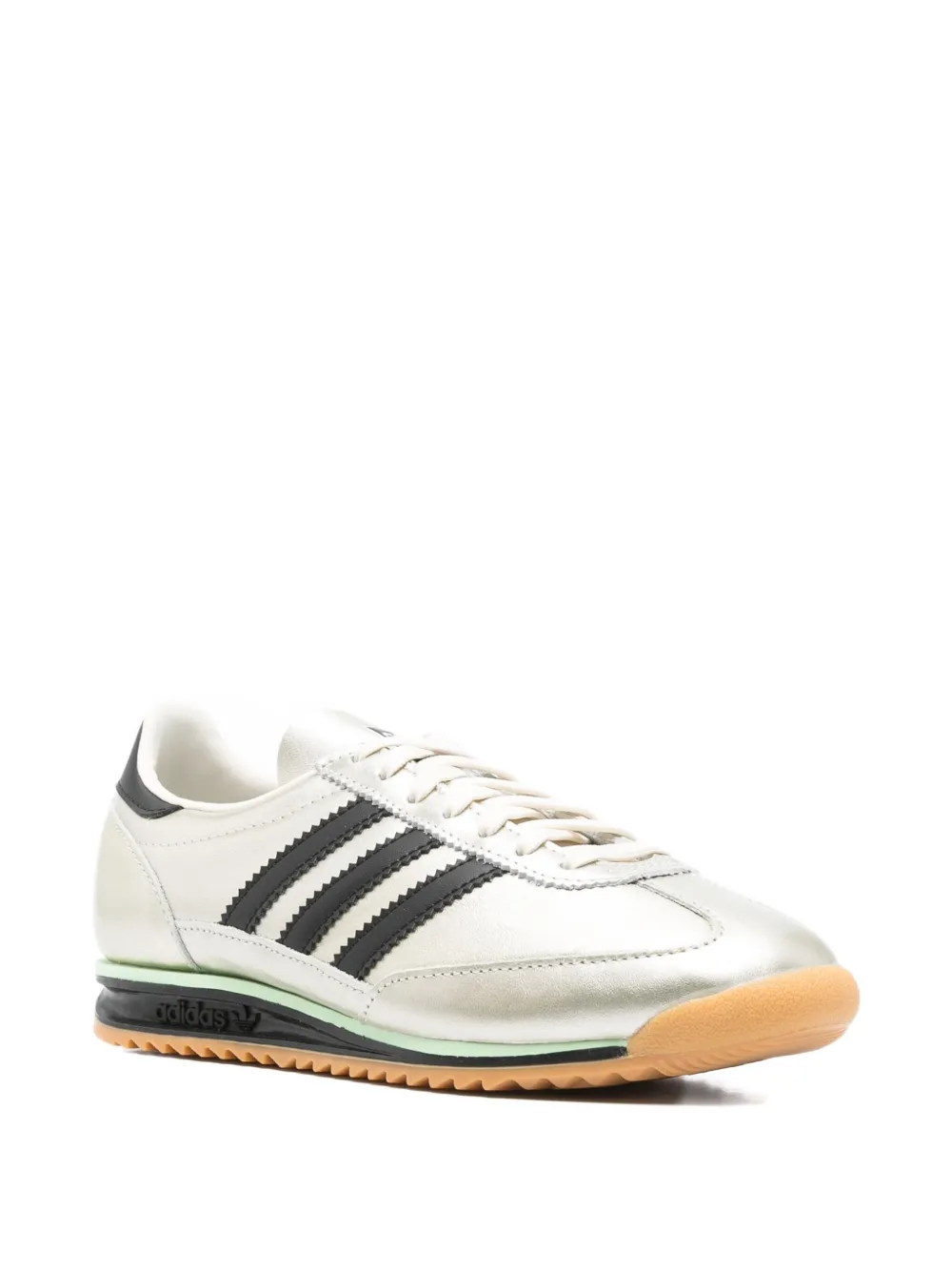 Adidas SL 72 OG three-stripe metallic-leather sneakers - Zilver