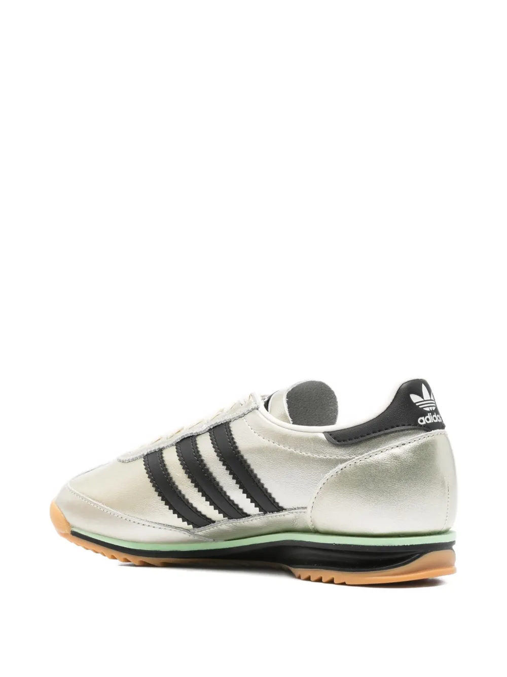 adidas SL 72 OG three-stripe metallic-leather sneakers Silver