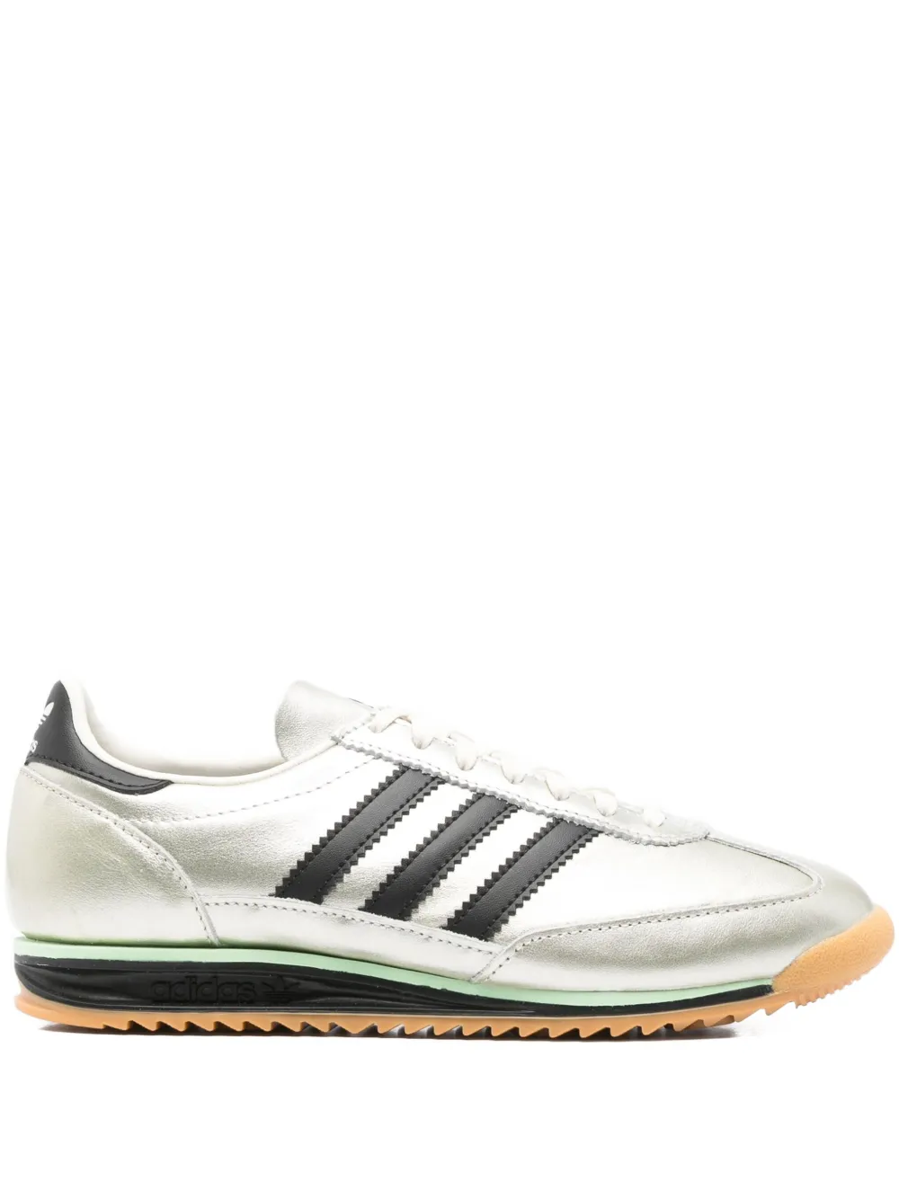 Adidas SL 72 OG three-stripe metallic-leather sneakers Silver
