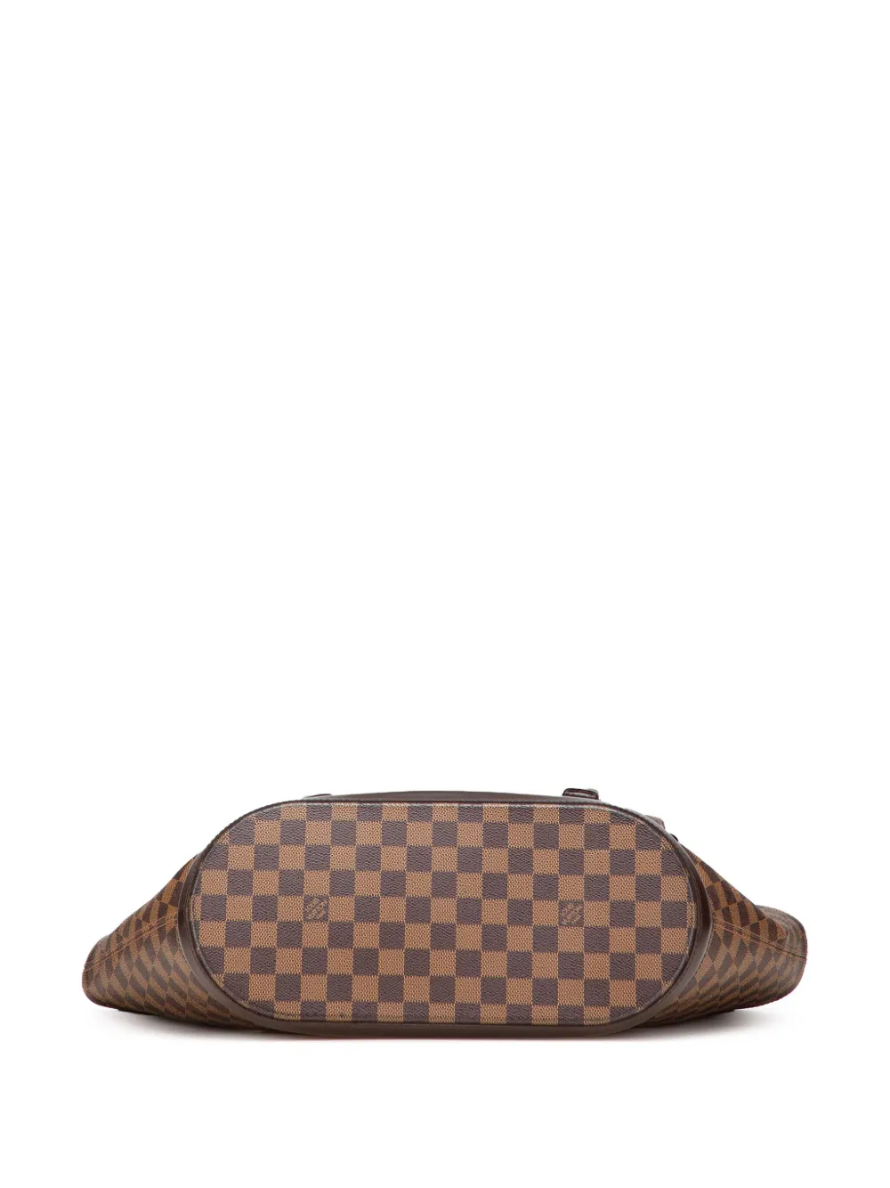 Pre-owned Louis Vuitton 2003 Damier Ebene Manosque Gm Tote Bag In Brown