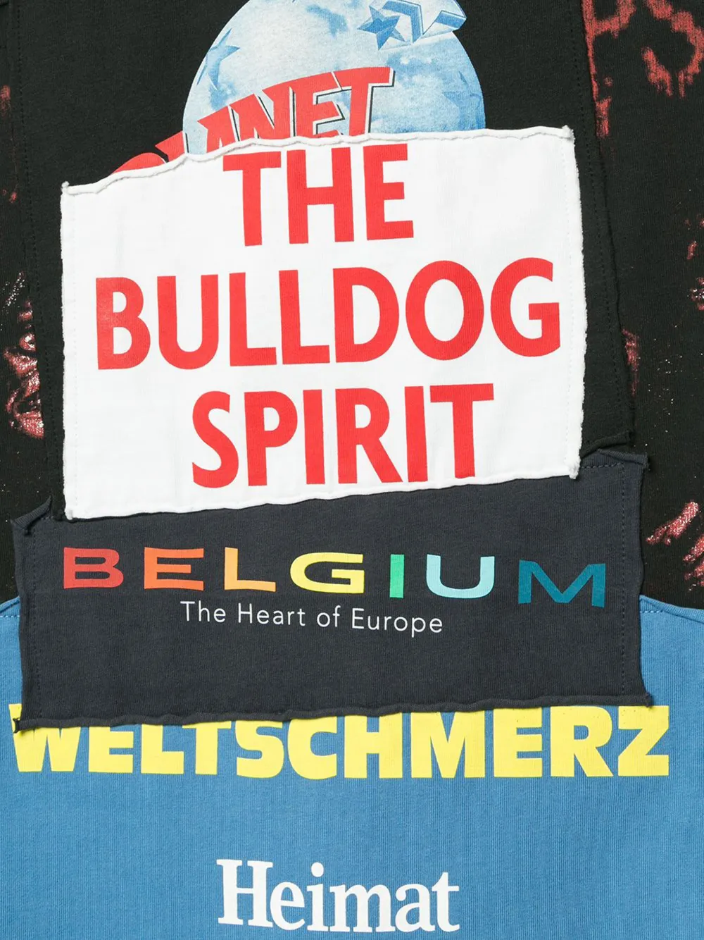 VETEMENTS Katoenen sweater met vlakken en patchwork Zwart