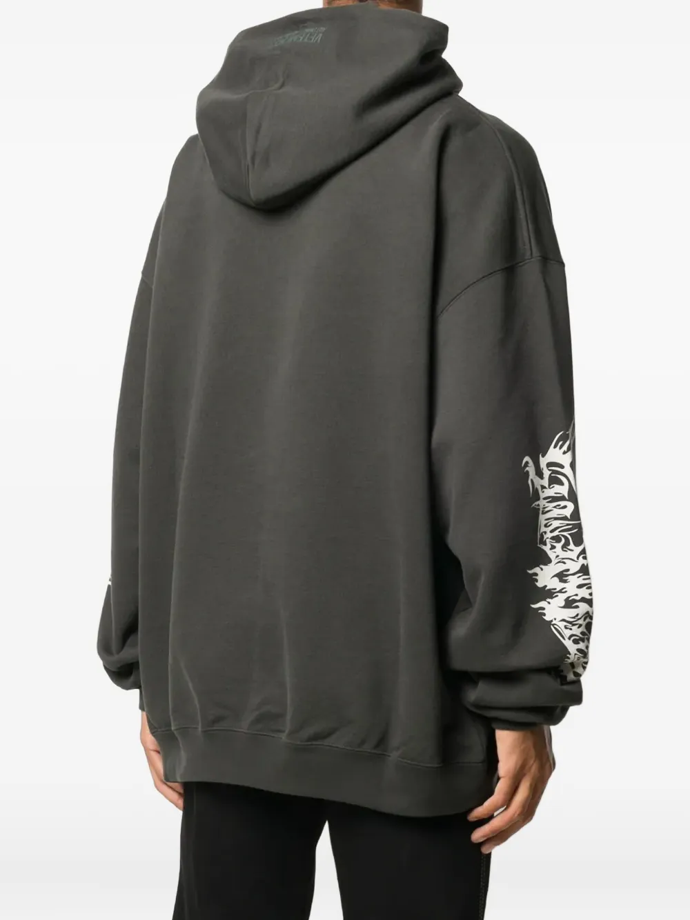 VETEMENTS patchwork graphic-print hoodie Grijs