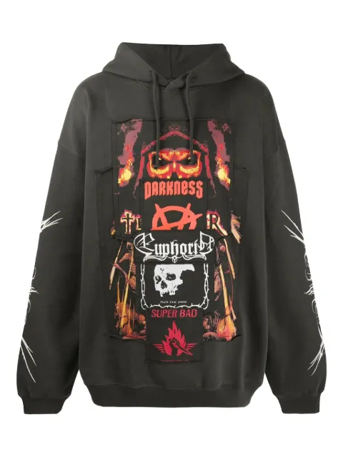 VETEMENTS patchwork graphic-print hoodie