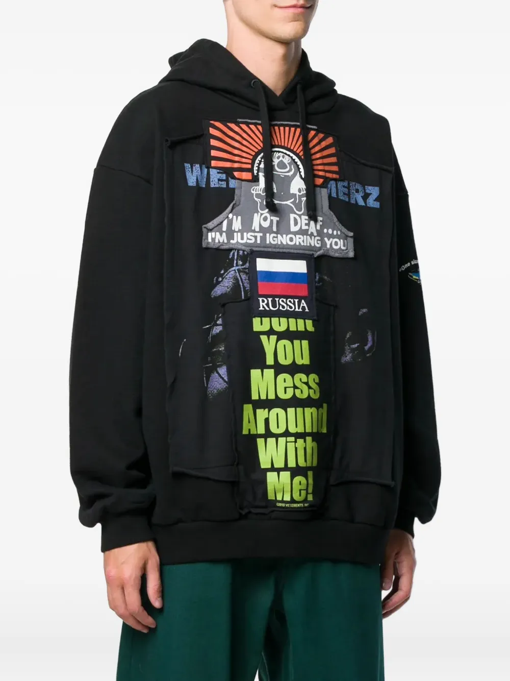 VETEMENTS graphic hoodie Zwart