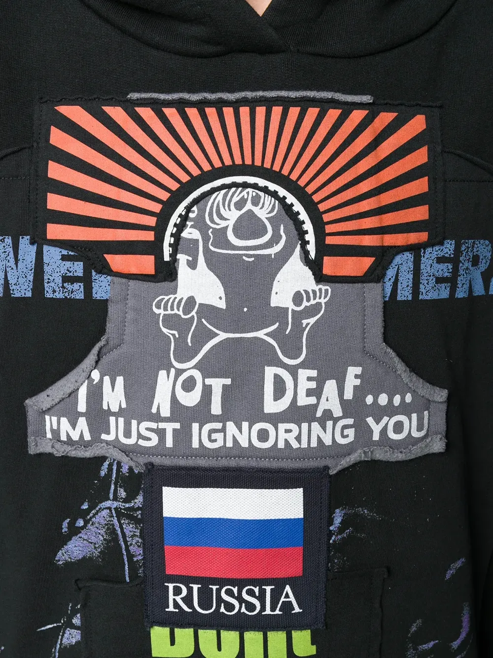 VETEMENTS graphic hoodie Zwart