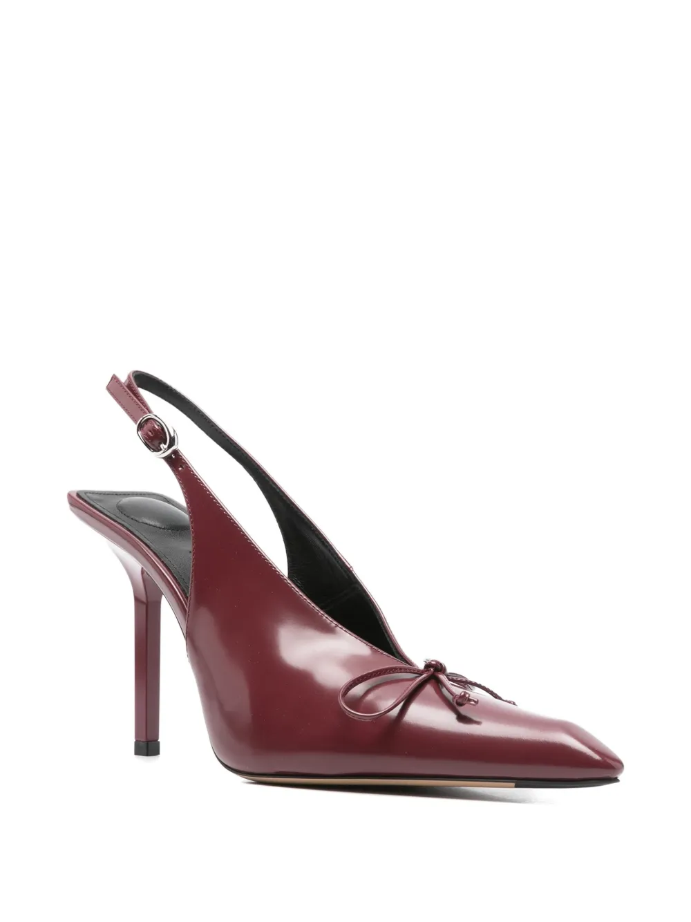 Jacquemus 100mm Cubisto slingback bow mules Red