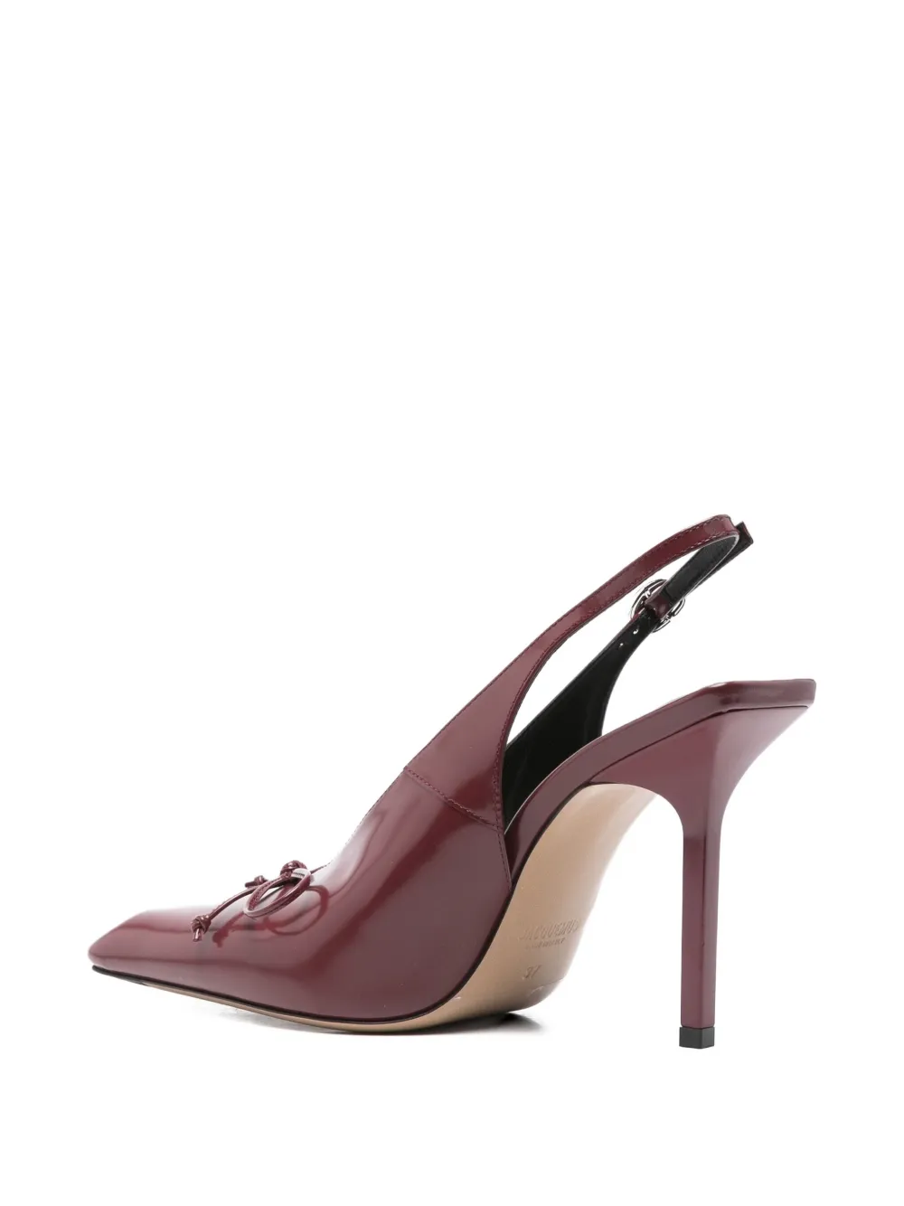 Jacquemus 100mm Cubisto slingback bow mules Red