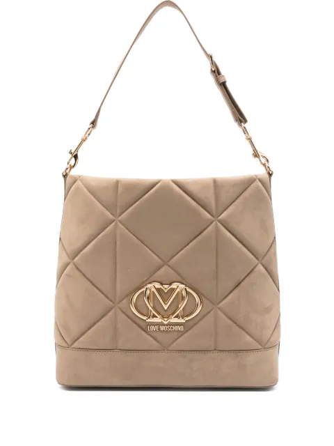 Love Moschino quilted logo-plaque tote bag