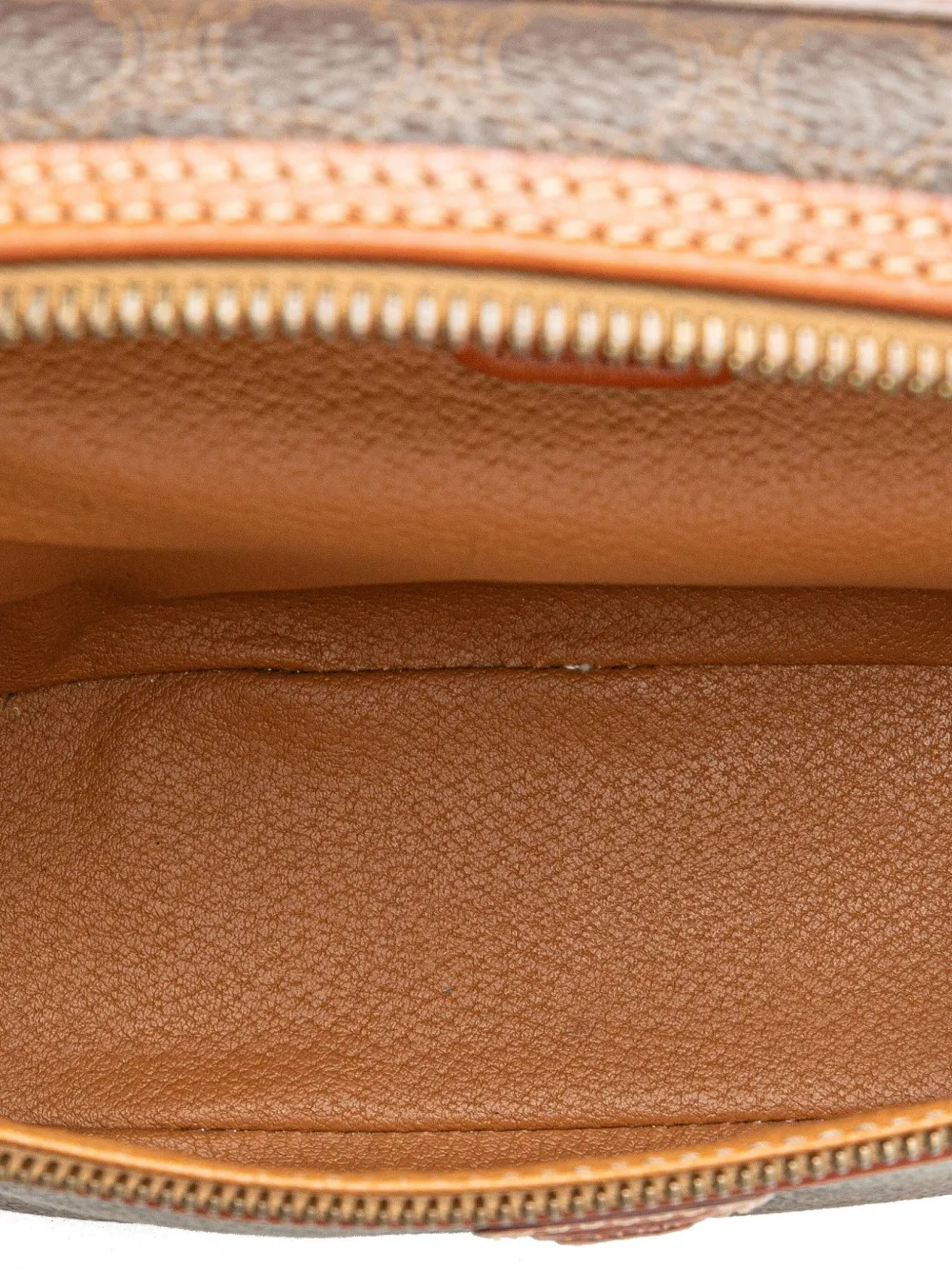 Pre-owned Celine 1995 Macadam Coated Canvas Vanity Bag Satchel In Brown