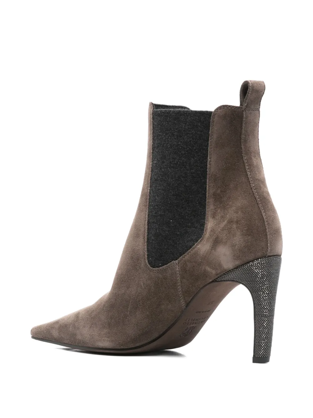 Brunello Cucinelli suede elastic-insert ankle boots Brown