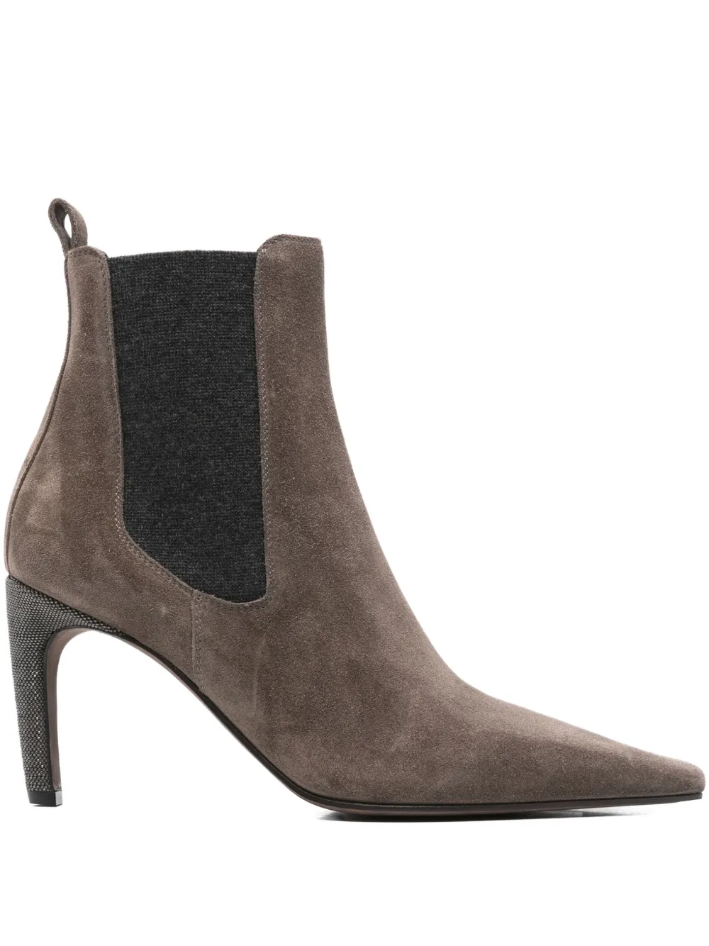 Brunello Cucinelli suede elastic-insert ankle boots Brown