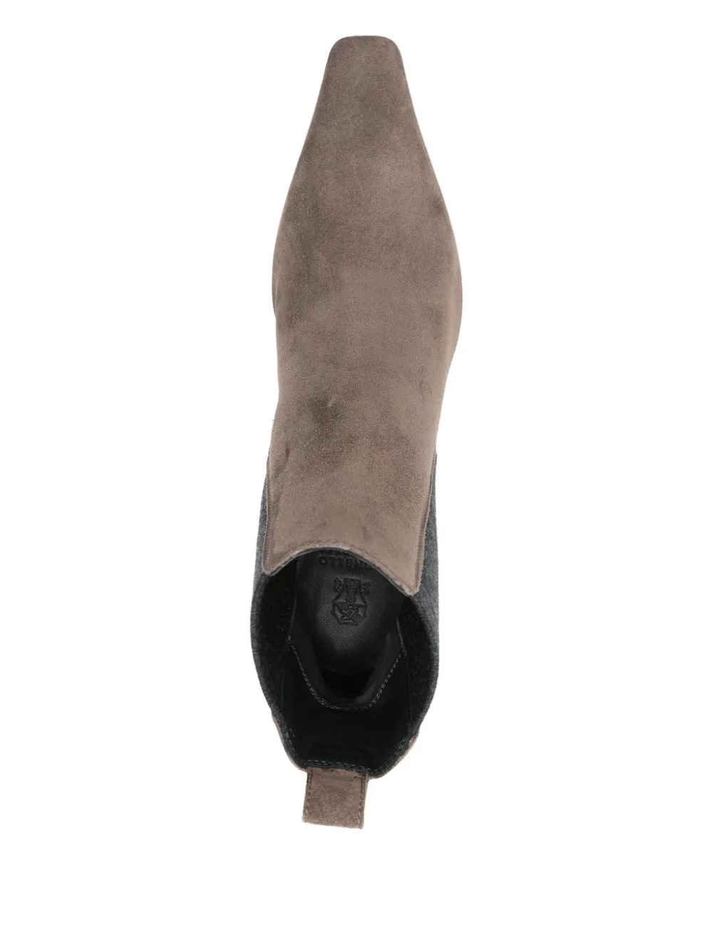 Brunello Cucinelli suede elastic-insert ankle boots Brown