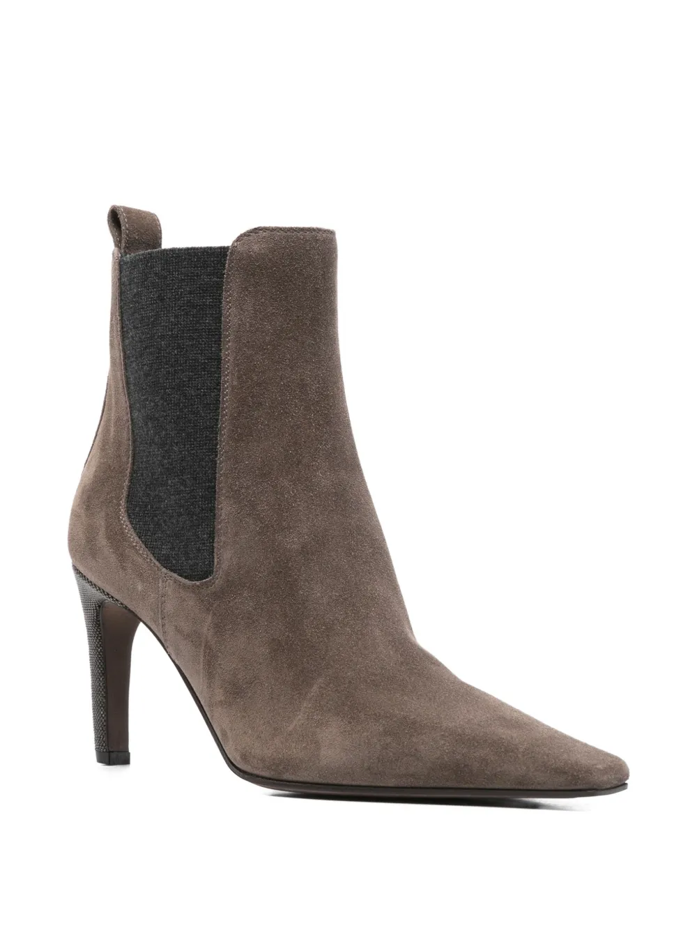 Brunello Cucinelli suede elastic-insert ankle boots Brown