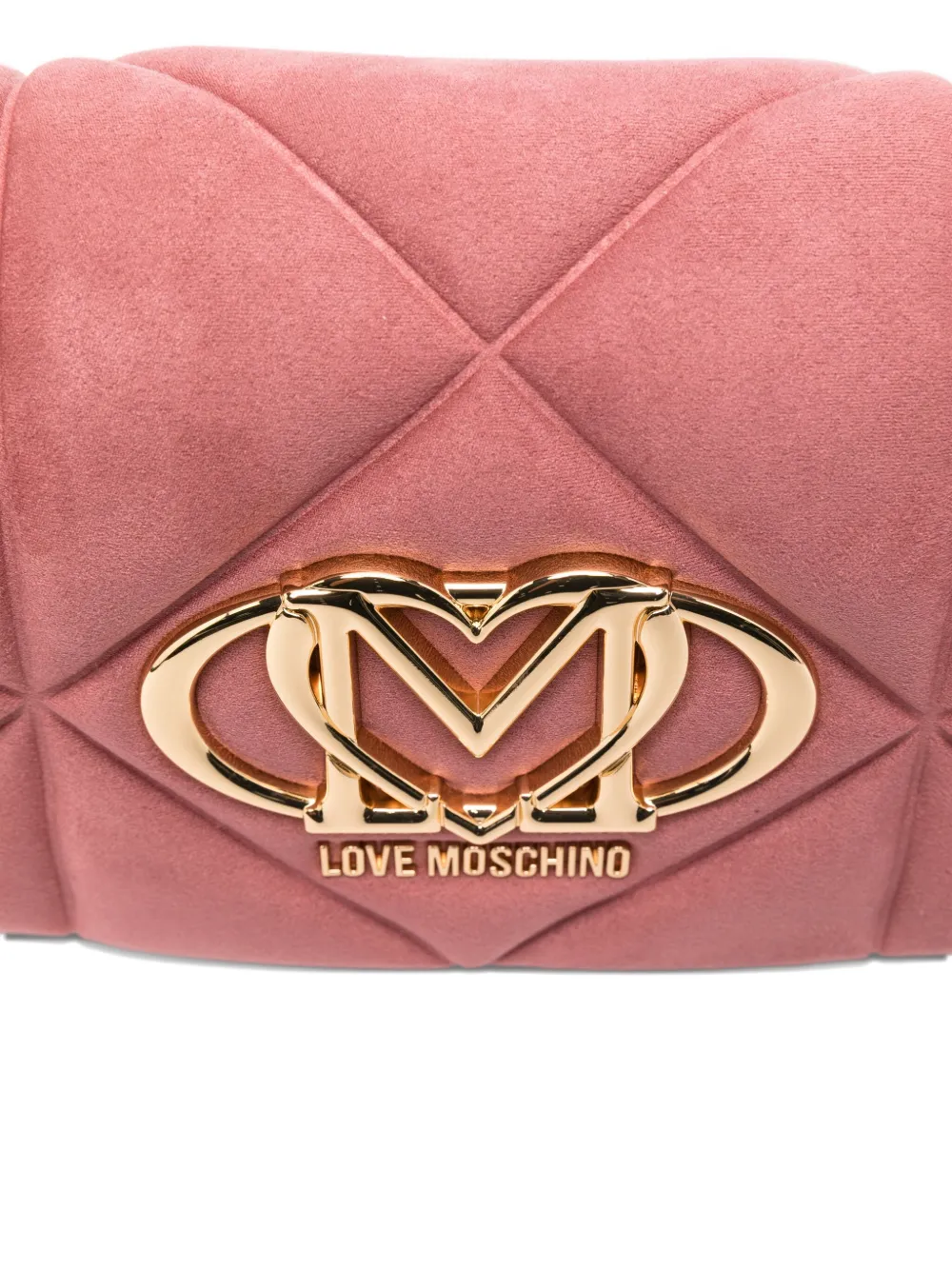 Love Moschino Quilted Pink Shoulder Bag With Chain Strap In Pink