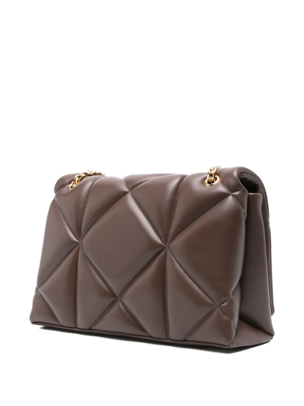 Love Moschino quilted logo-plaque shoulder bag Bruin