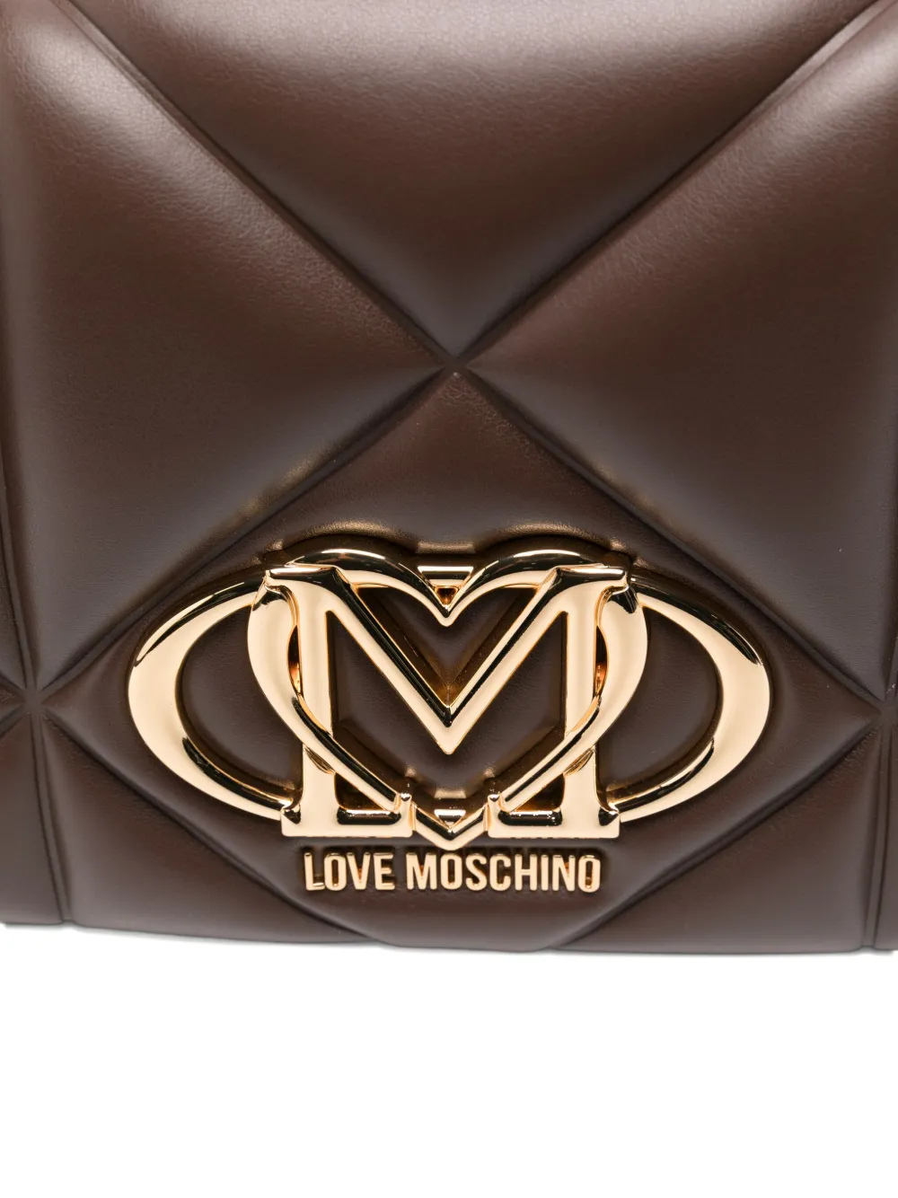Love Moschino quilted logo-plaque shoulder bag Bruin