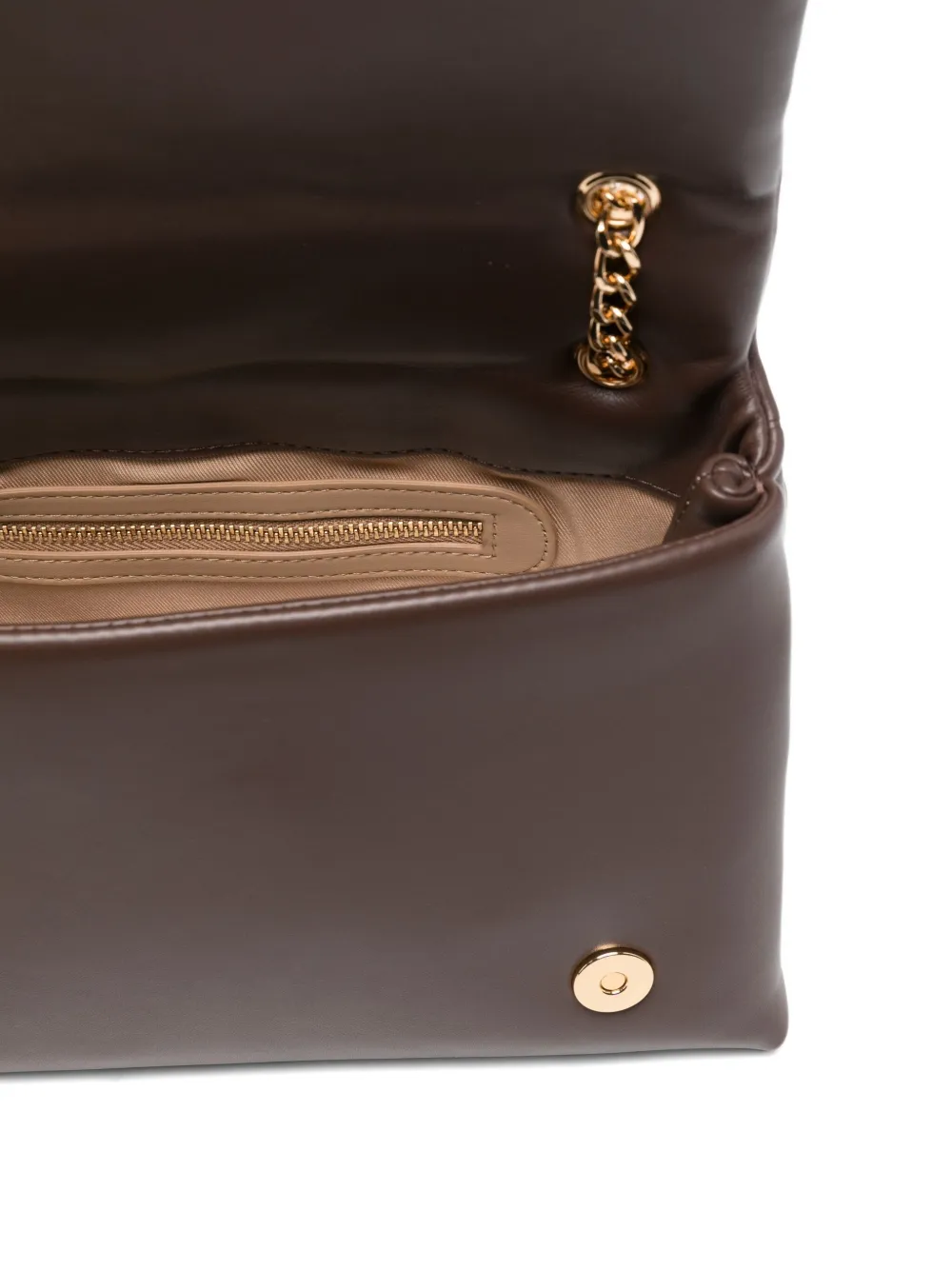 Love Moschino quilted logo-plaque shoulder bag Bruin