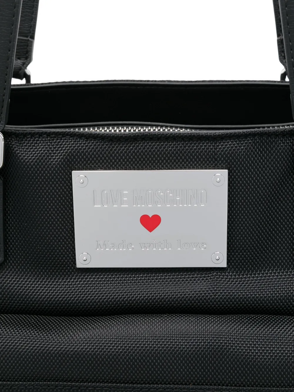 Love Moschino logo-plaque tote bag Zwart