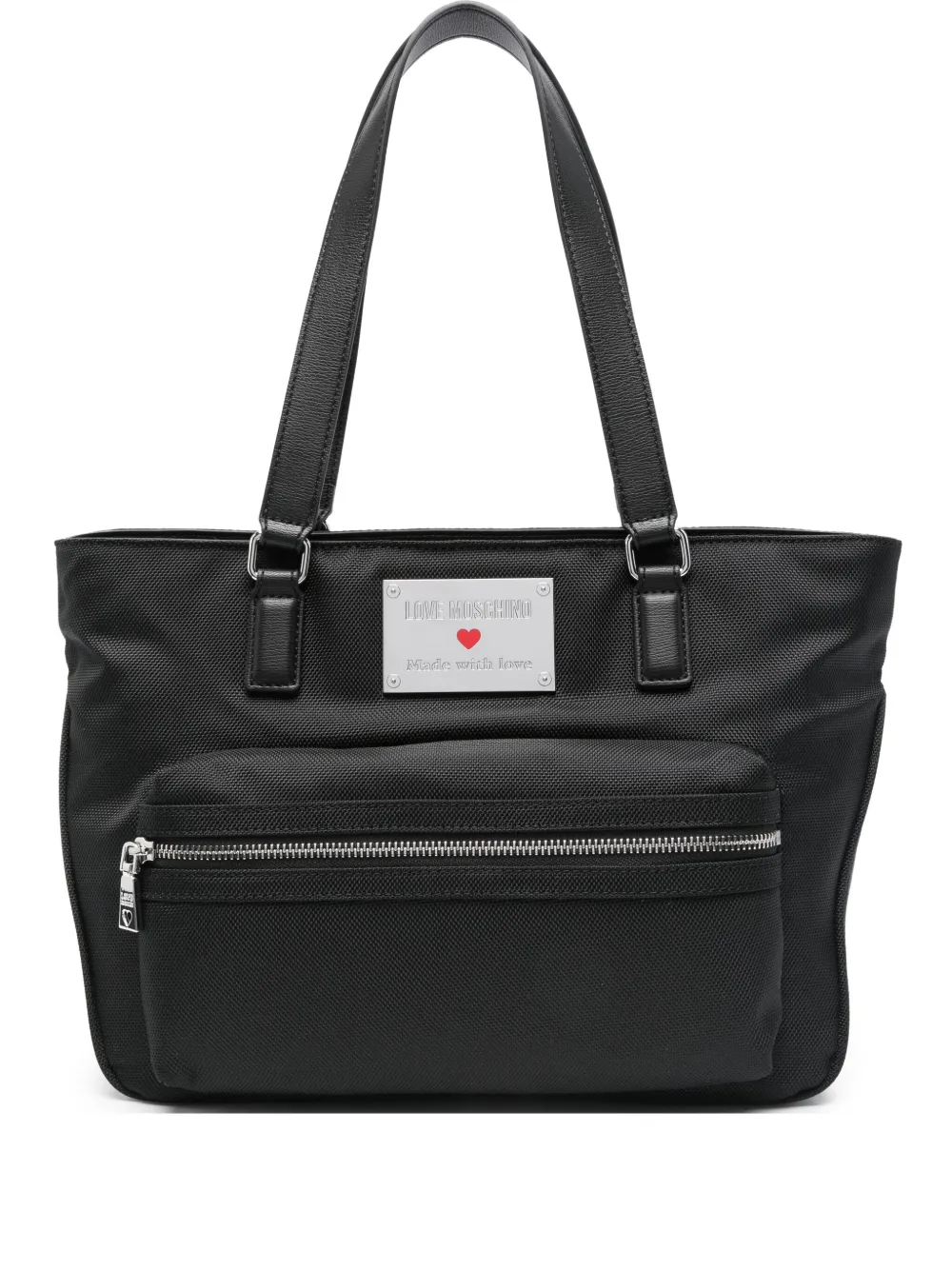 Love Moschino logo-plaque tote bag | Black | Image 1