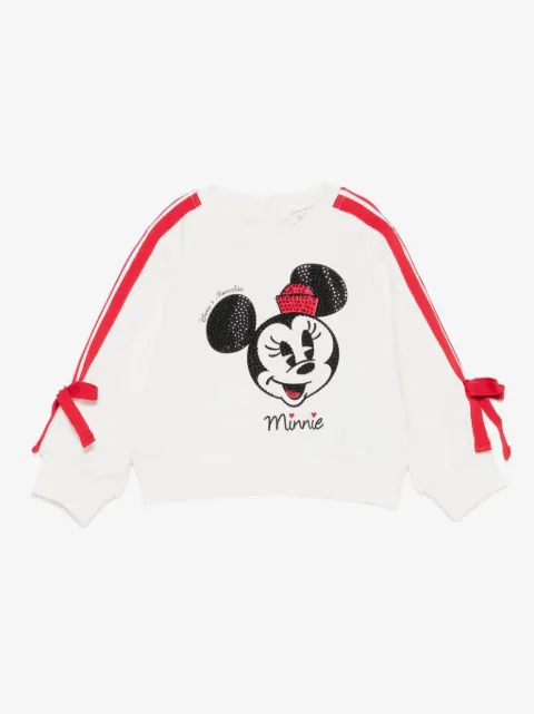 Monnalisa Sweater met kristallen en strik