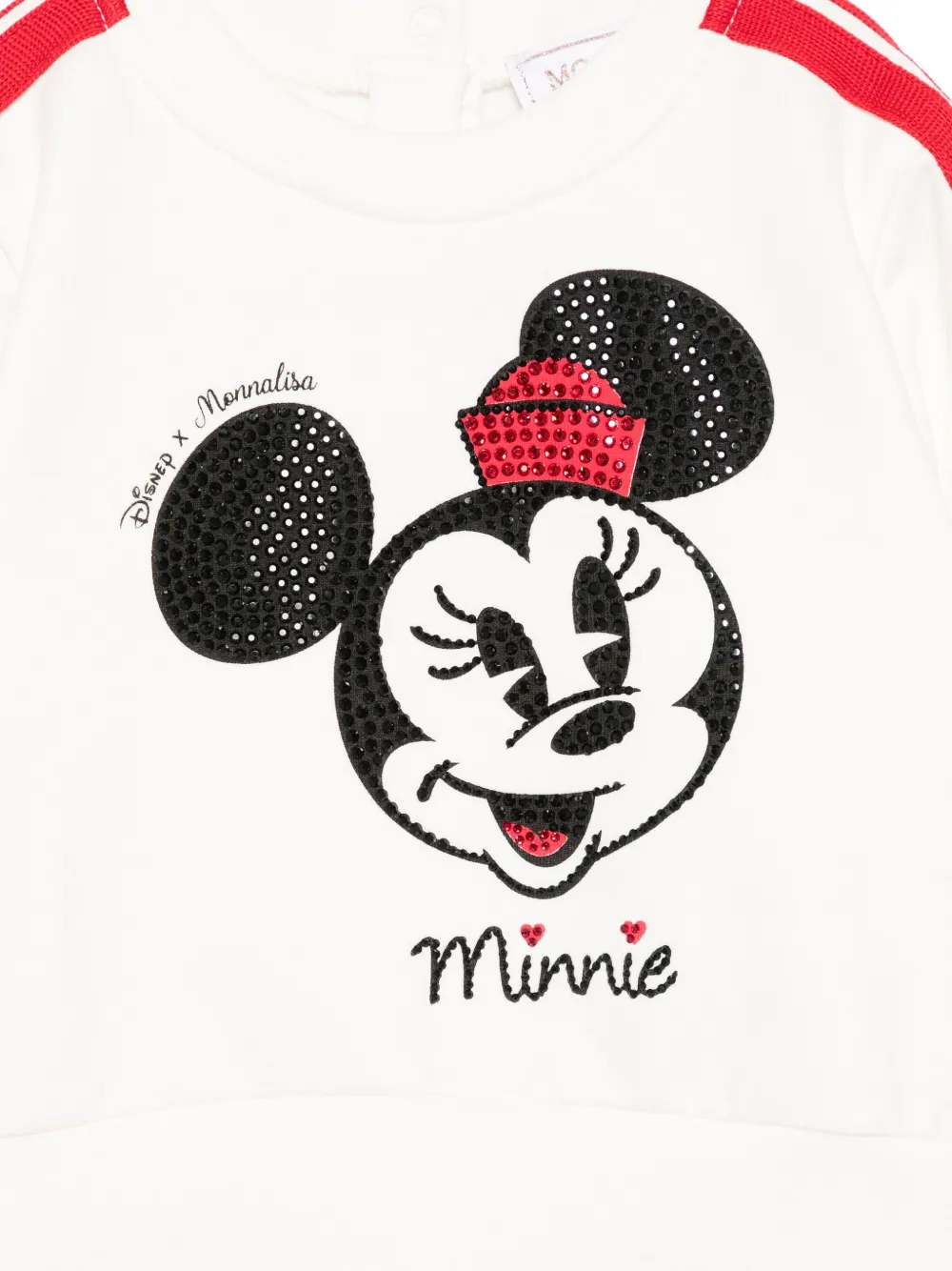  Monnalisa Crystal-embellished Ribbon Sweatshirt - Neutrals 