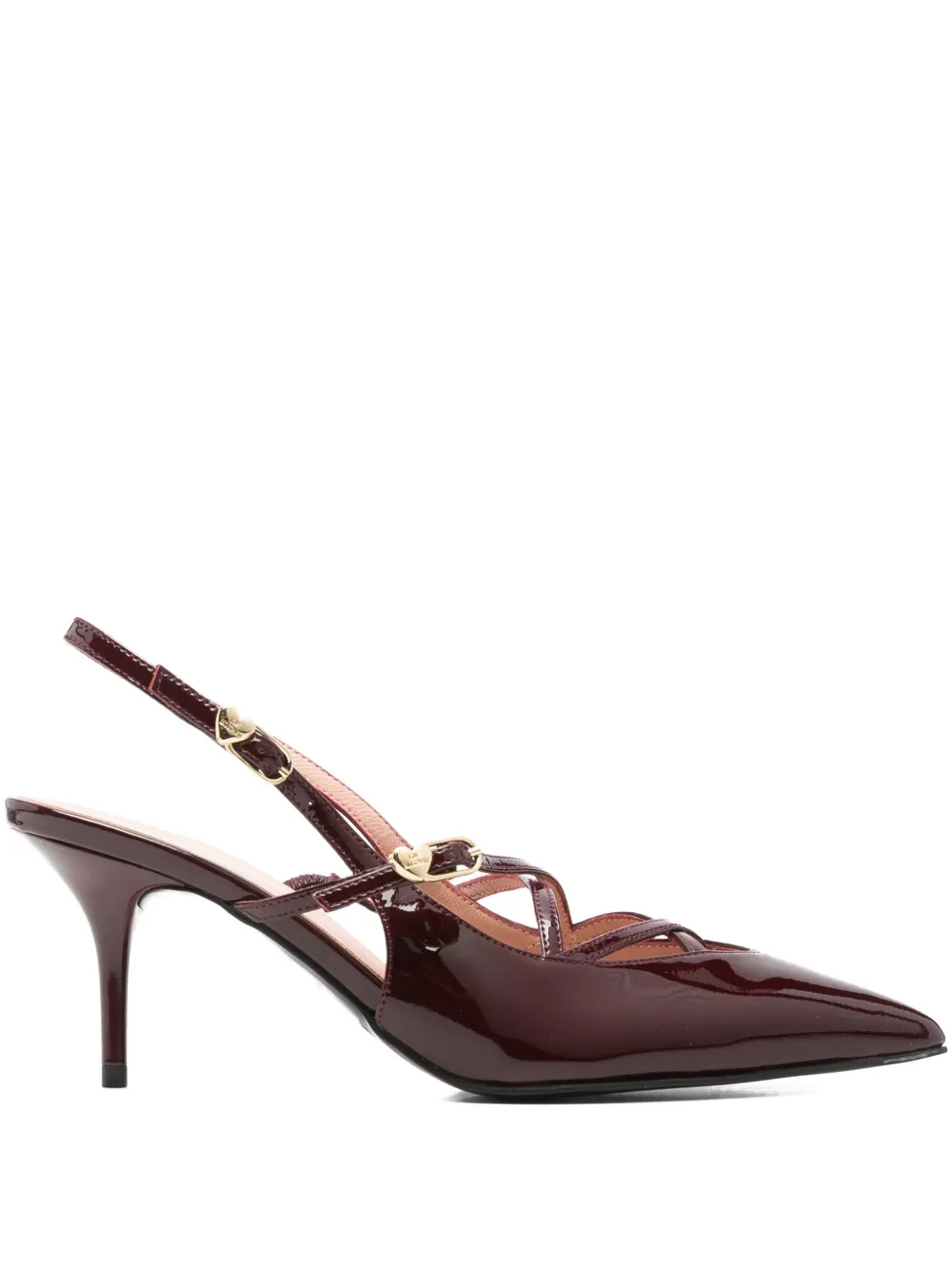 Love Moschino 95mm criss-cross slingback mules Red