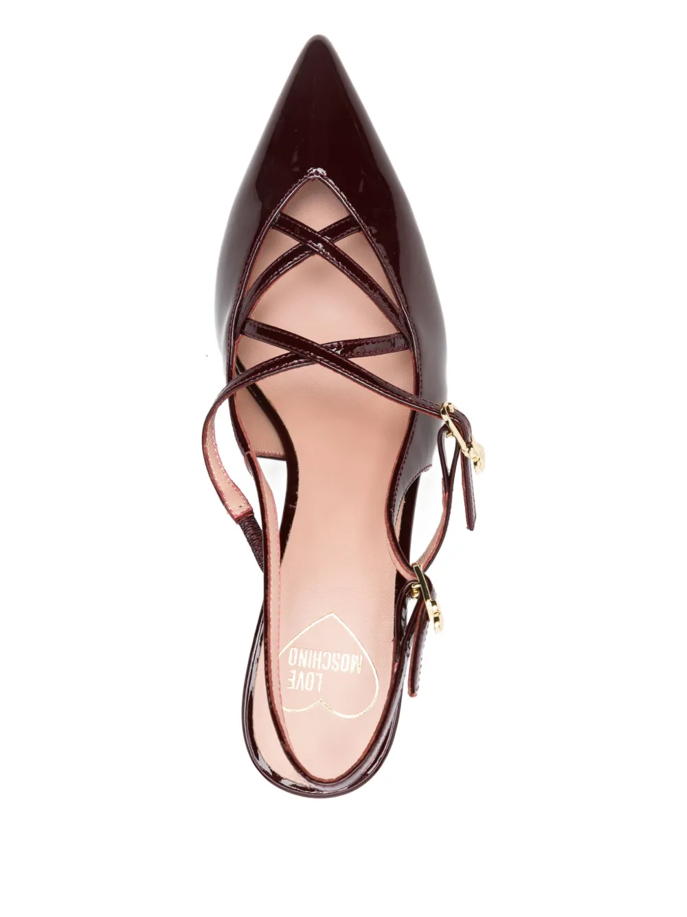 Love Moschino 95mm criss-cross slingback mules Red