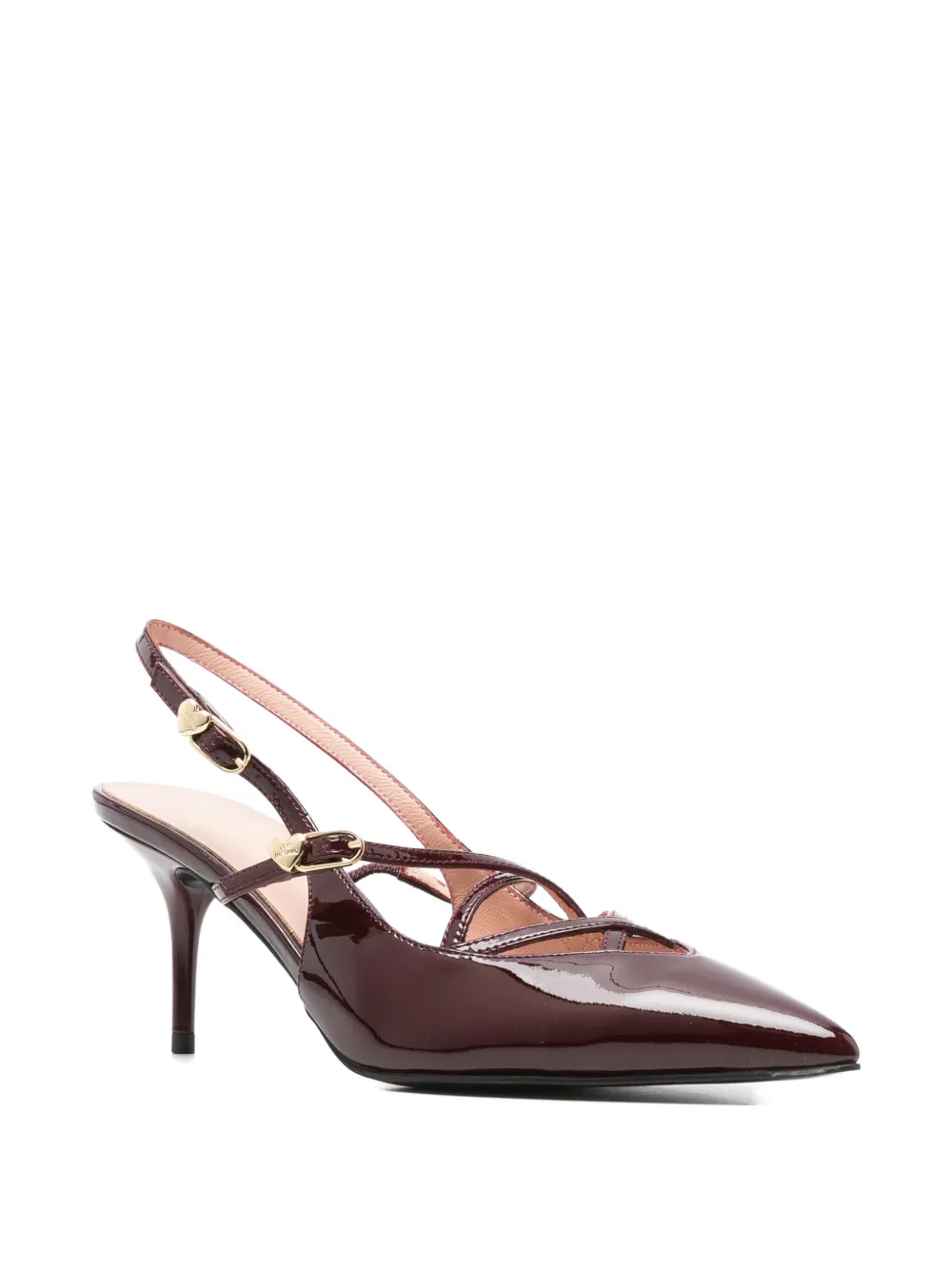 Love Moschino 95mm criss-cross slingback mules Red