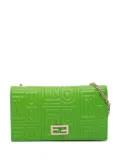 Fendi Pre-Owned 2000-2010 Nappa Logo Embossed Long Wallet On Chain crossbody bag - Green