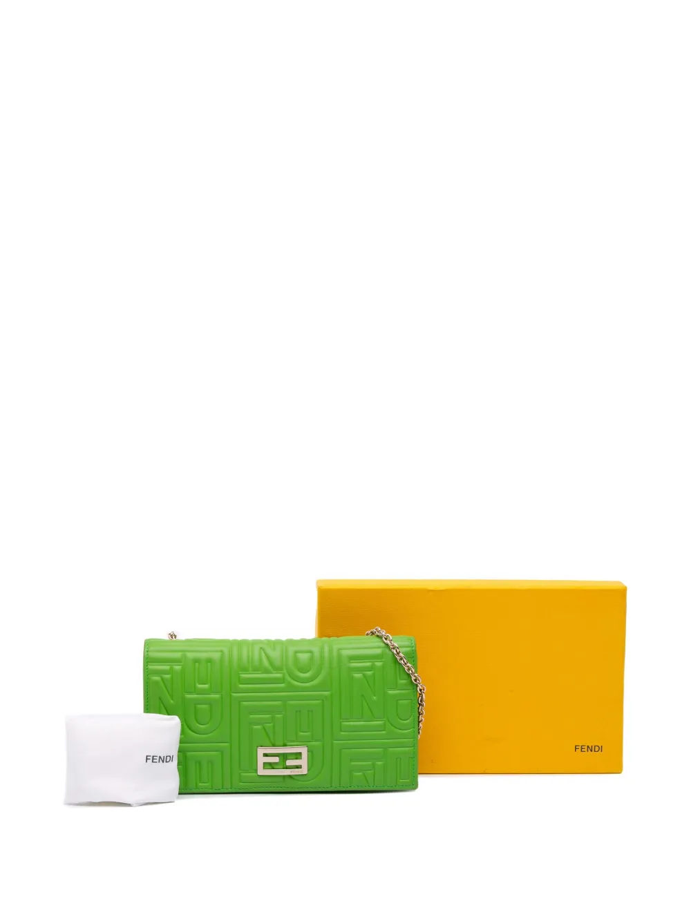 2000-2010 Nappa Logo Embossed Long Wallet On Chain Crossbody Bag