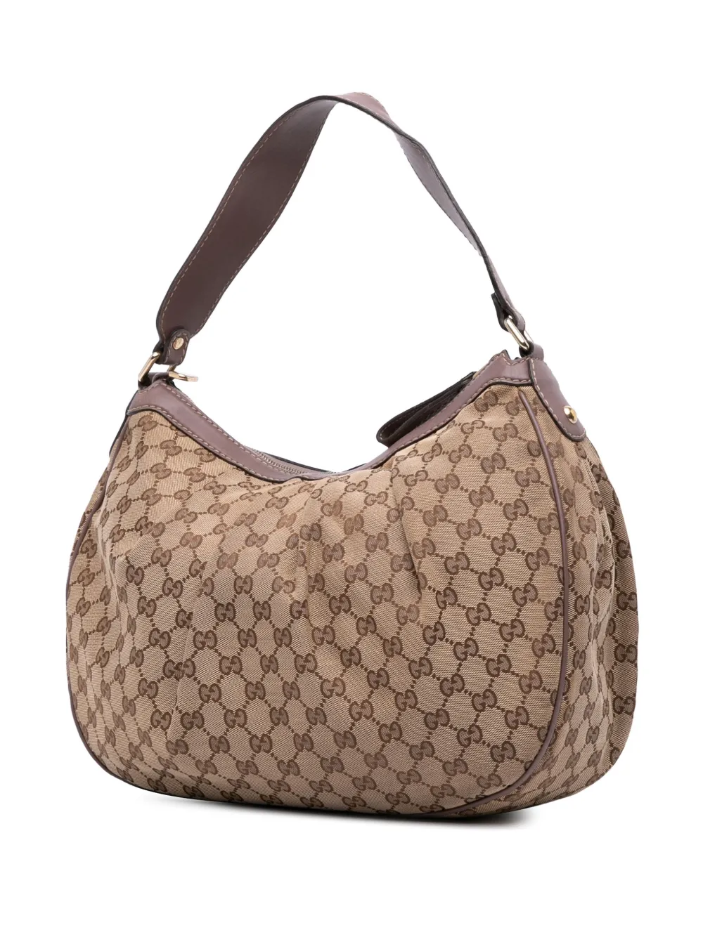 Pre-owned Gucci 2016-2025 Gg Canvas Sukey Shoulder Bag In Brown