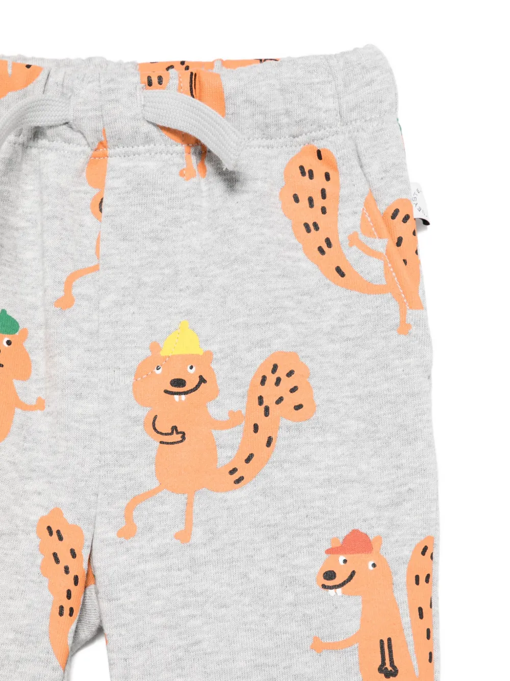 Stella McCartney Kids squirrel-print drawstring trousers Grijs