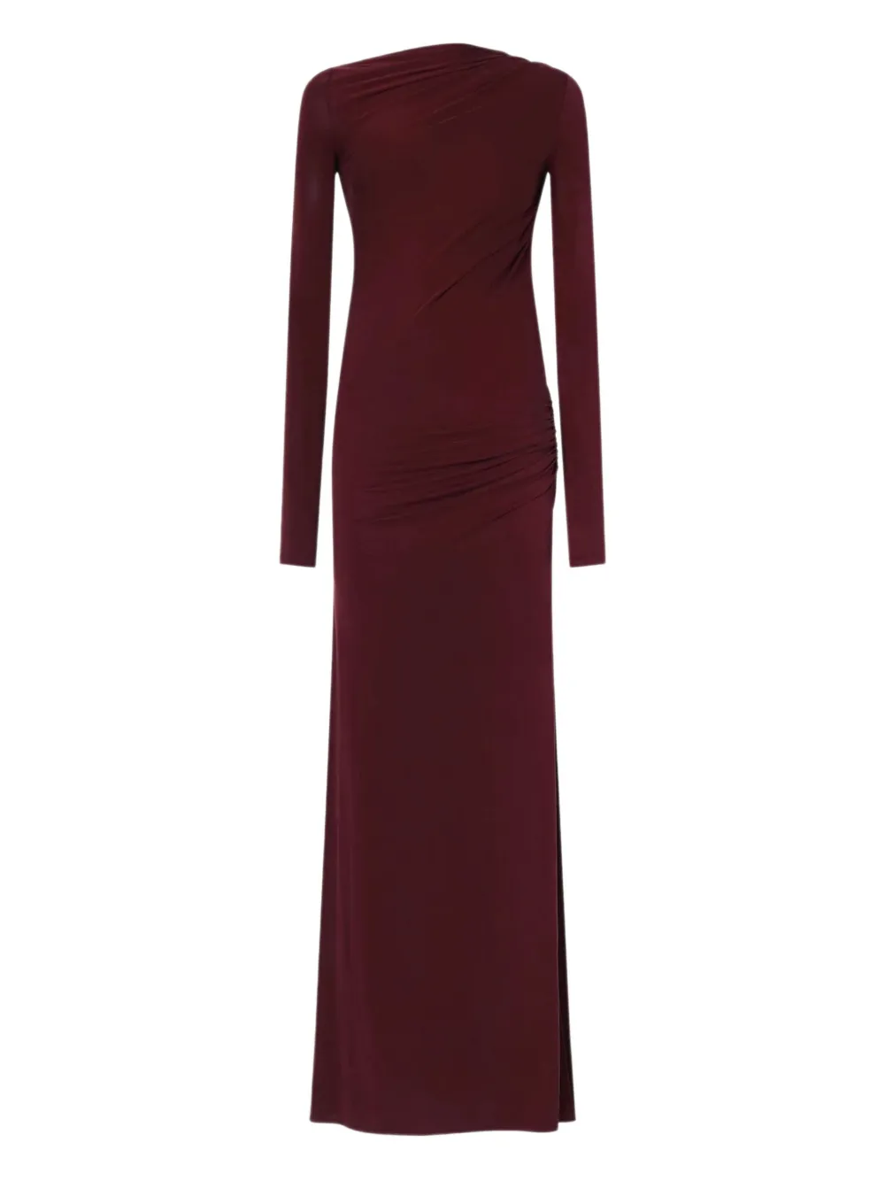 The Andamane Open-back Maxi Dress In Burgundy