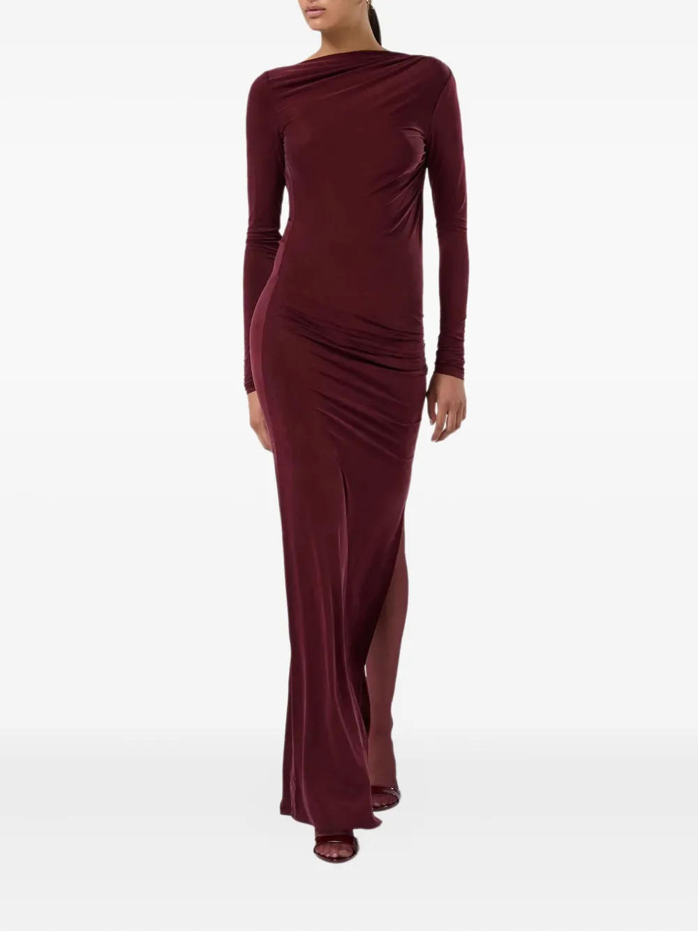 THE ANDAMANE Maxi-jurk met open rug - Rood