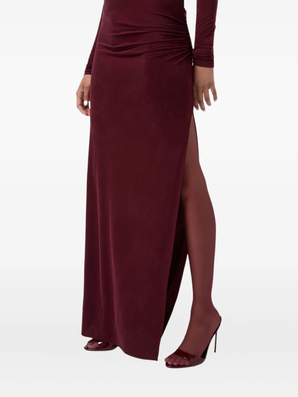 THE ANDAMANE Maxi-jurk met open rug Rood