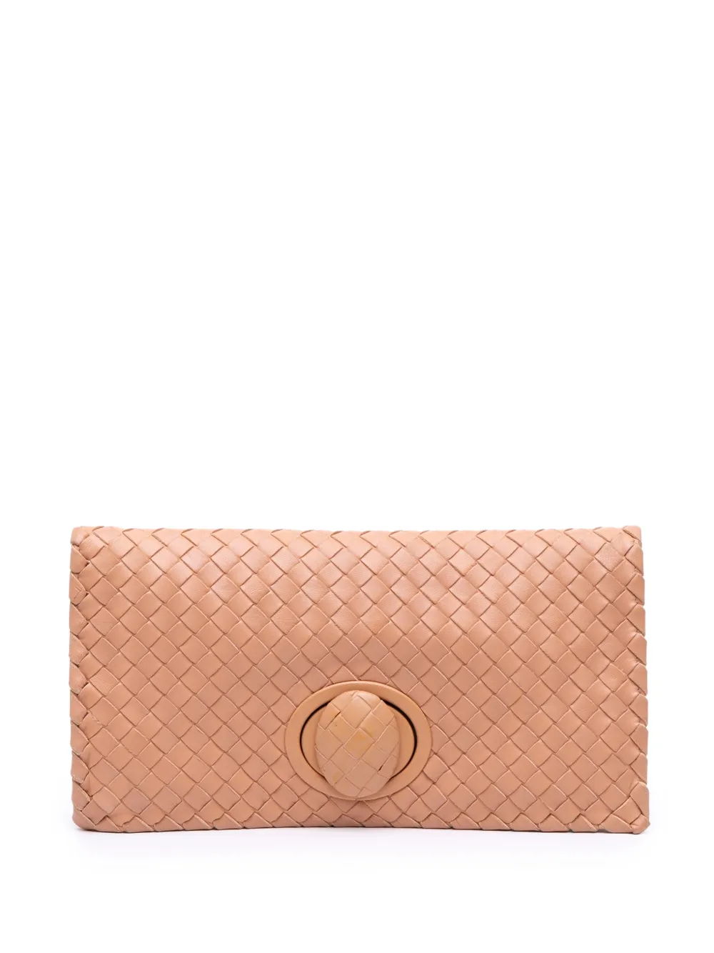 Bottega Veneta Pre-Owned 2012-2025 Nappa Intrecciato Turn Lock clutch bag | Brown | Image 1