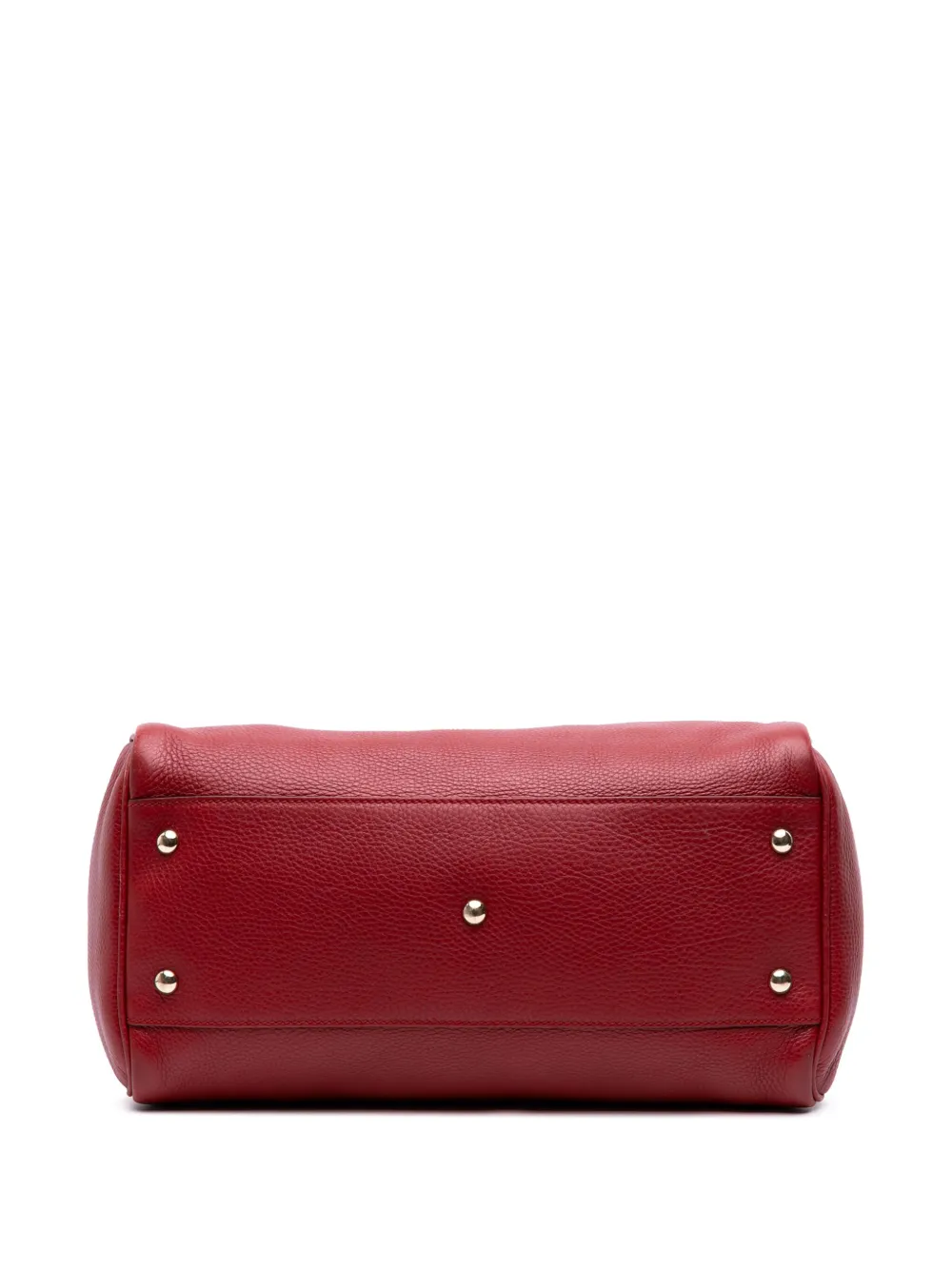 Pre-owned Gucci 2016-2025 Calfskin Bamboo Shopper Boston Satchel In Red