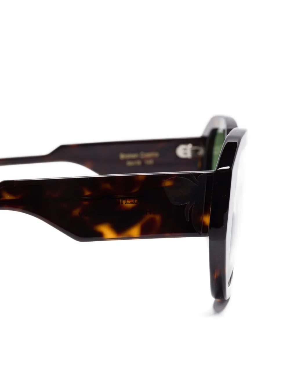 FACE HIDE Zonnebril met schildpadschild-design en geometrisch montuur Bruin