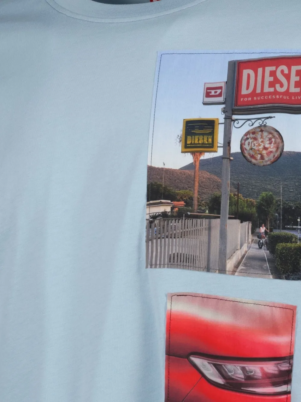Diesel T-shirt met fotoprint Blauw