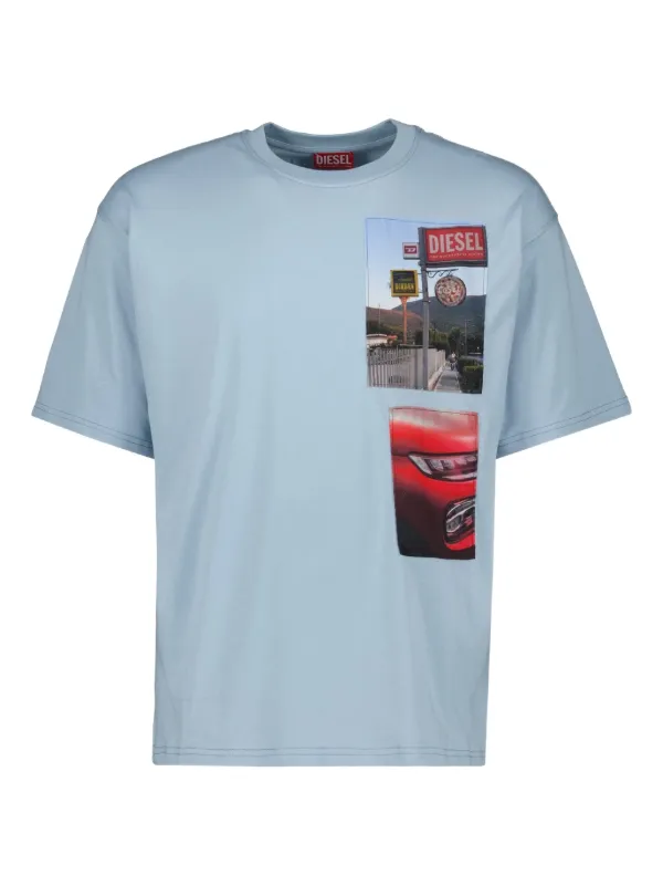 DIESEL プリントTシャツ Diesel フォトプリント Tシャツ | ブルー | FARFETCH JP