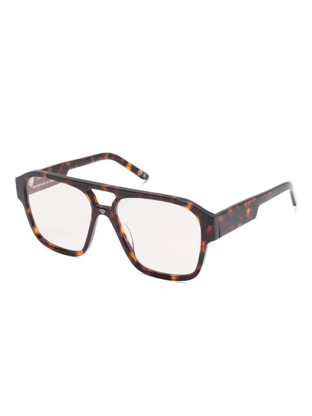 FACE HIDE tortoiseshell-pattern rectangle-frame glasses | Men | Image 2